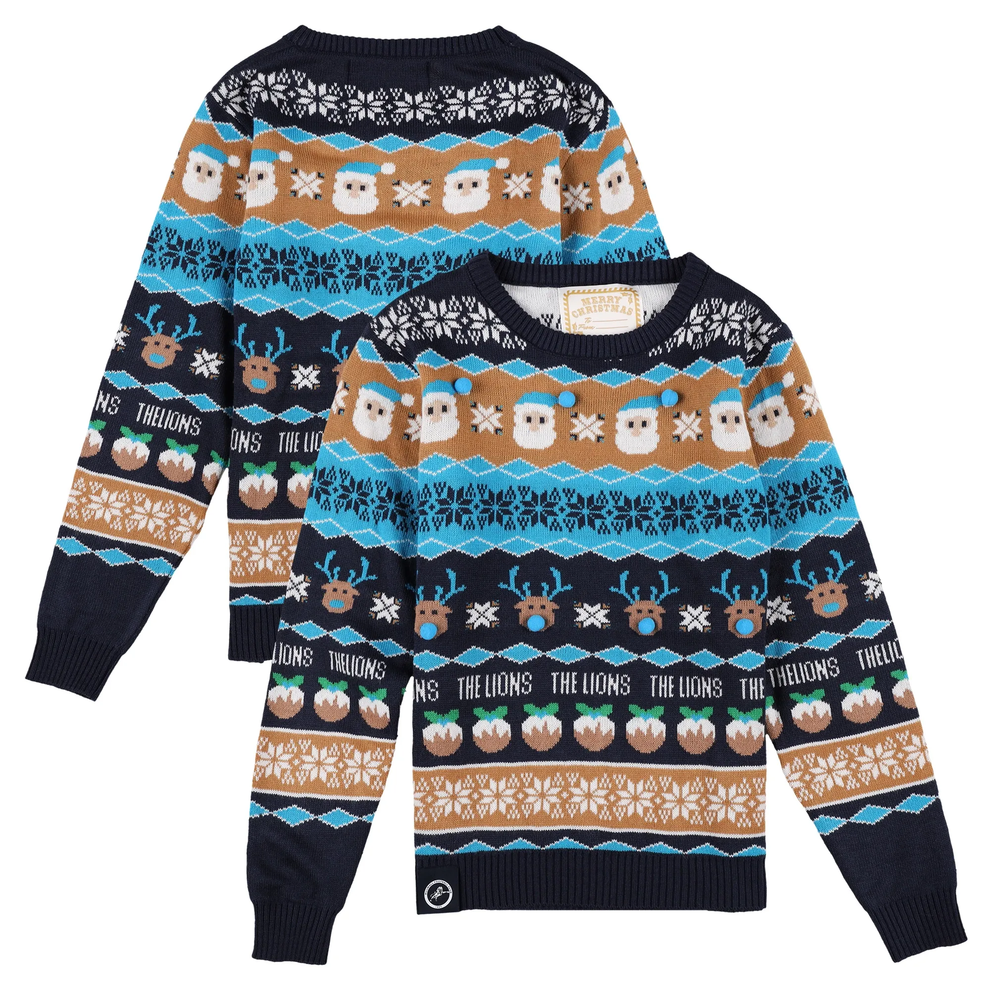 Millwall Fairisle Christmas Jumper - Navy - Kids