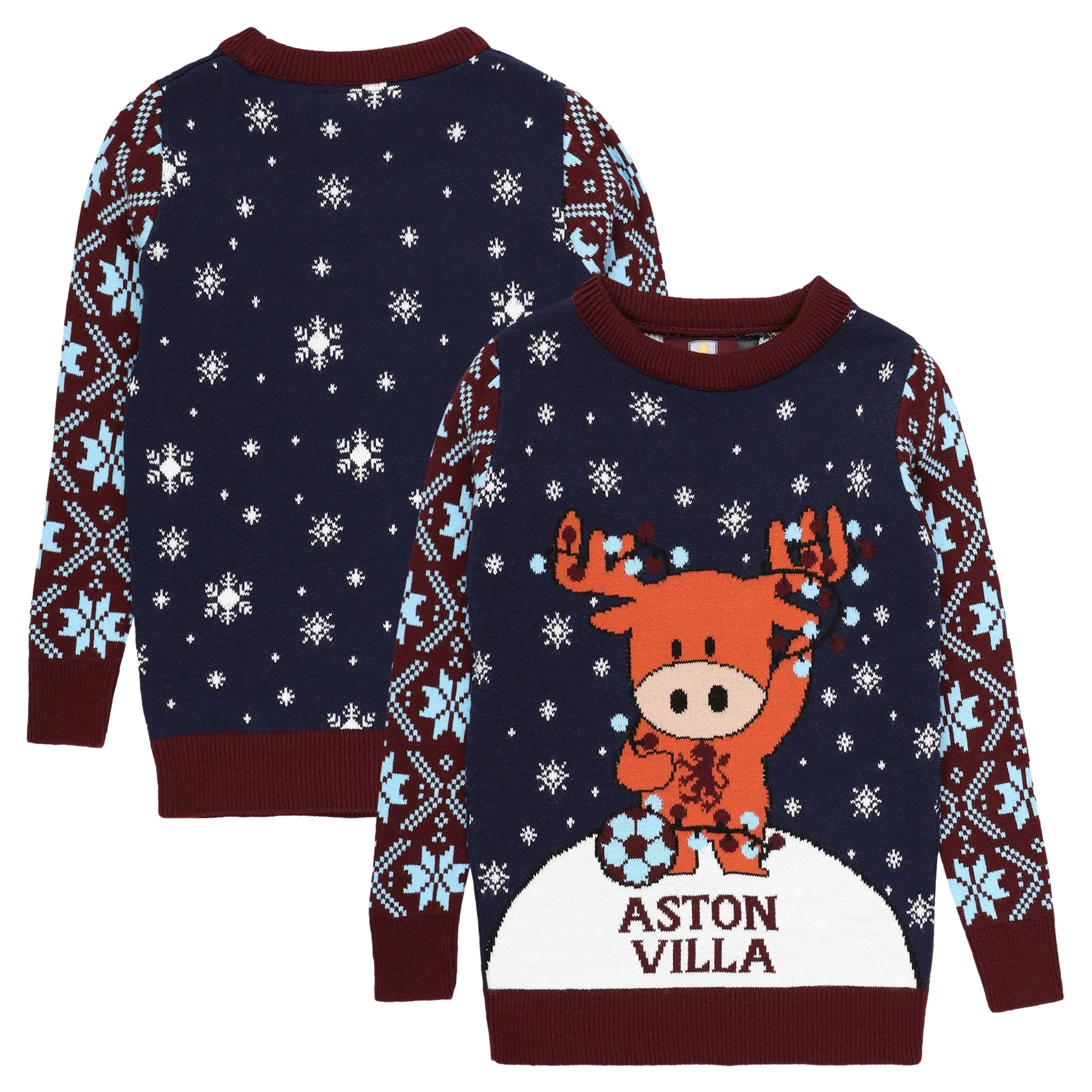 Aston Villa Dasher Christmas Jumper - Claret - Kids