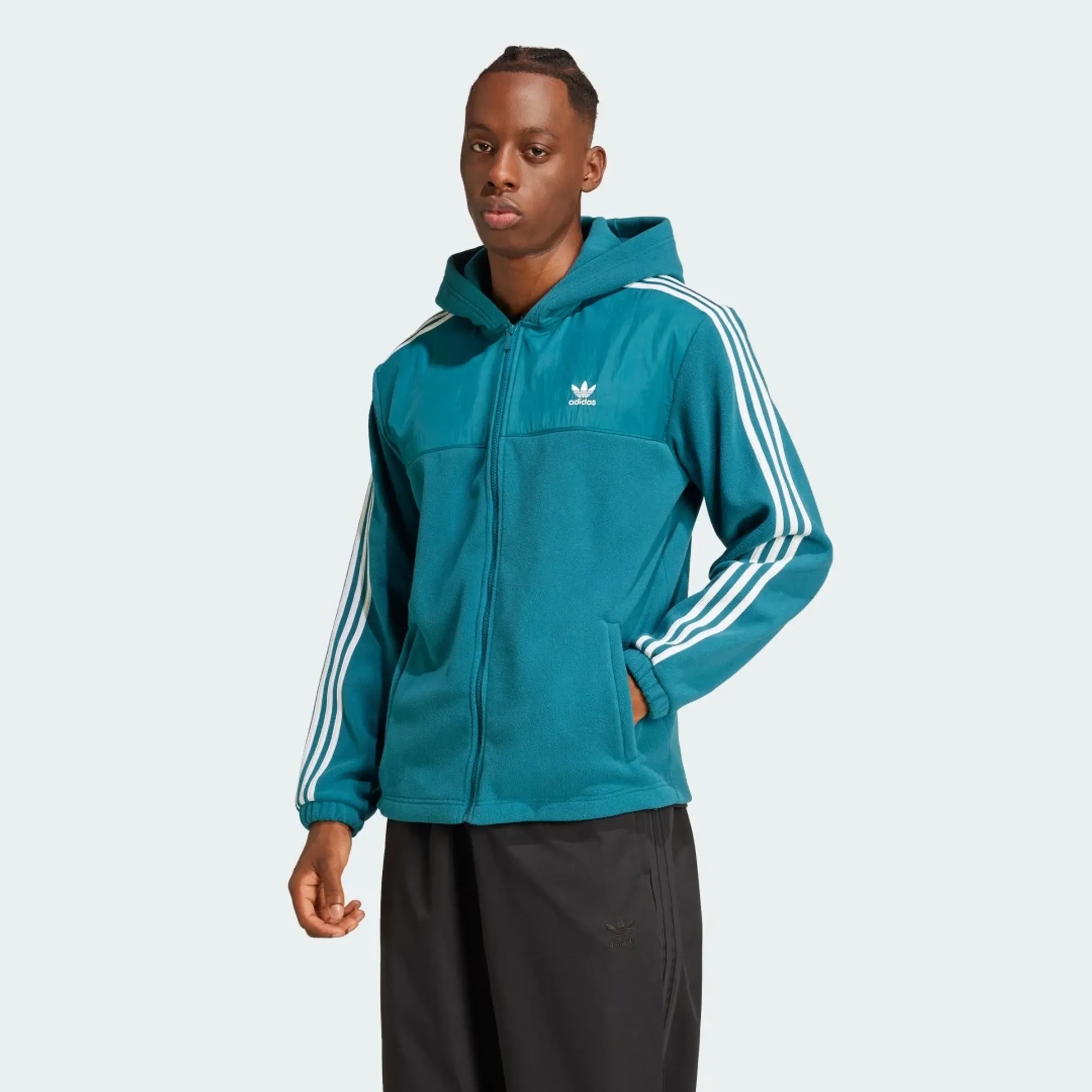adidas Adicolor 3-Stripes Teddy Fleece Hoodie
