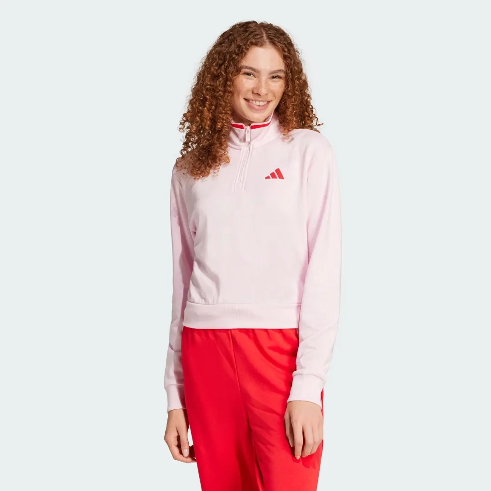 adidas Essentials Color Pop French Terry Crop Quarter-Zip Track Jacket