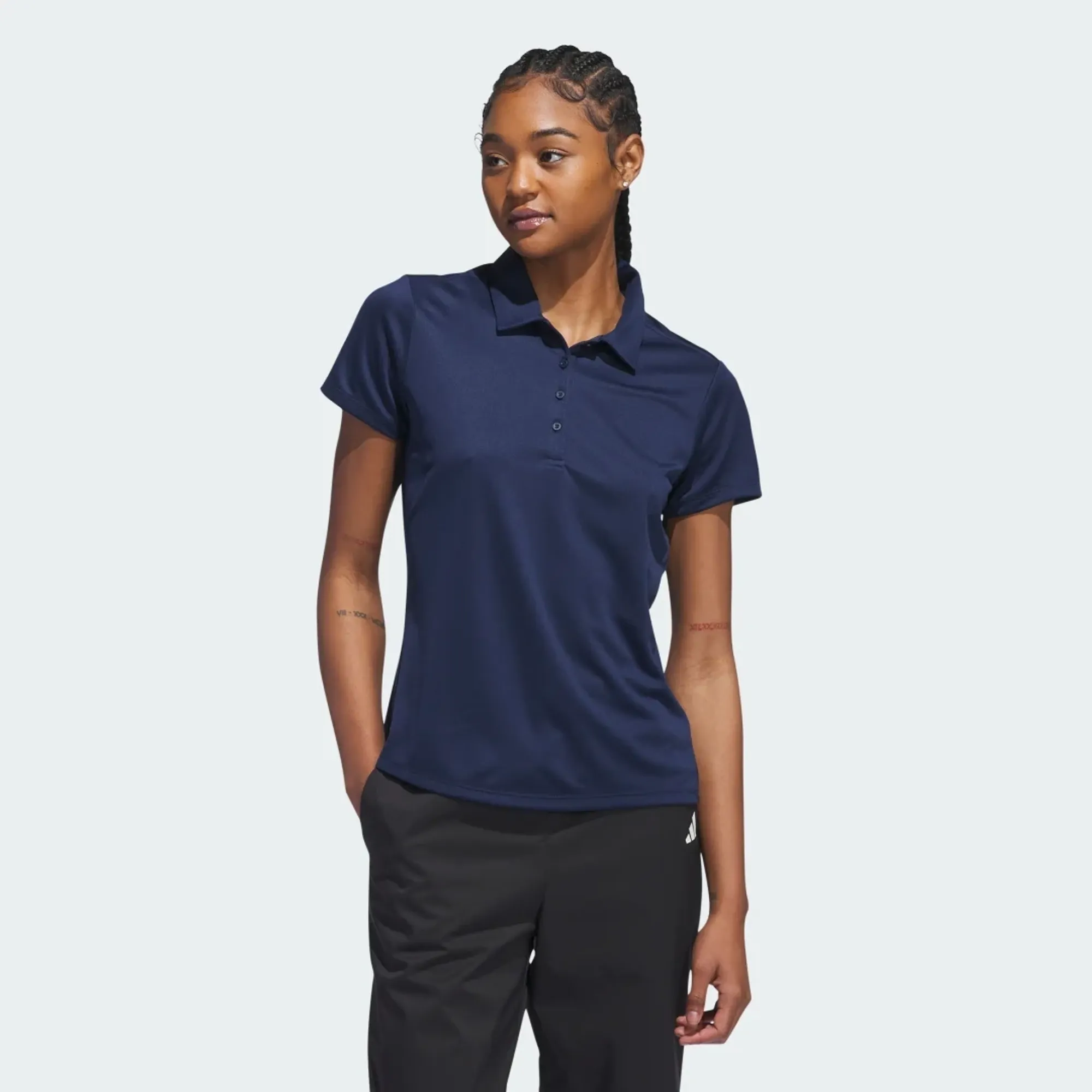 adidas Women's Solid Performance Short Sleeve Polo Shirt