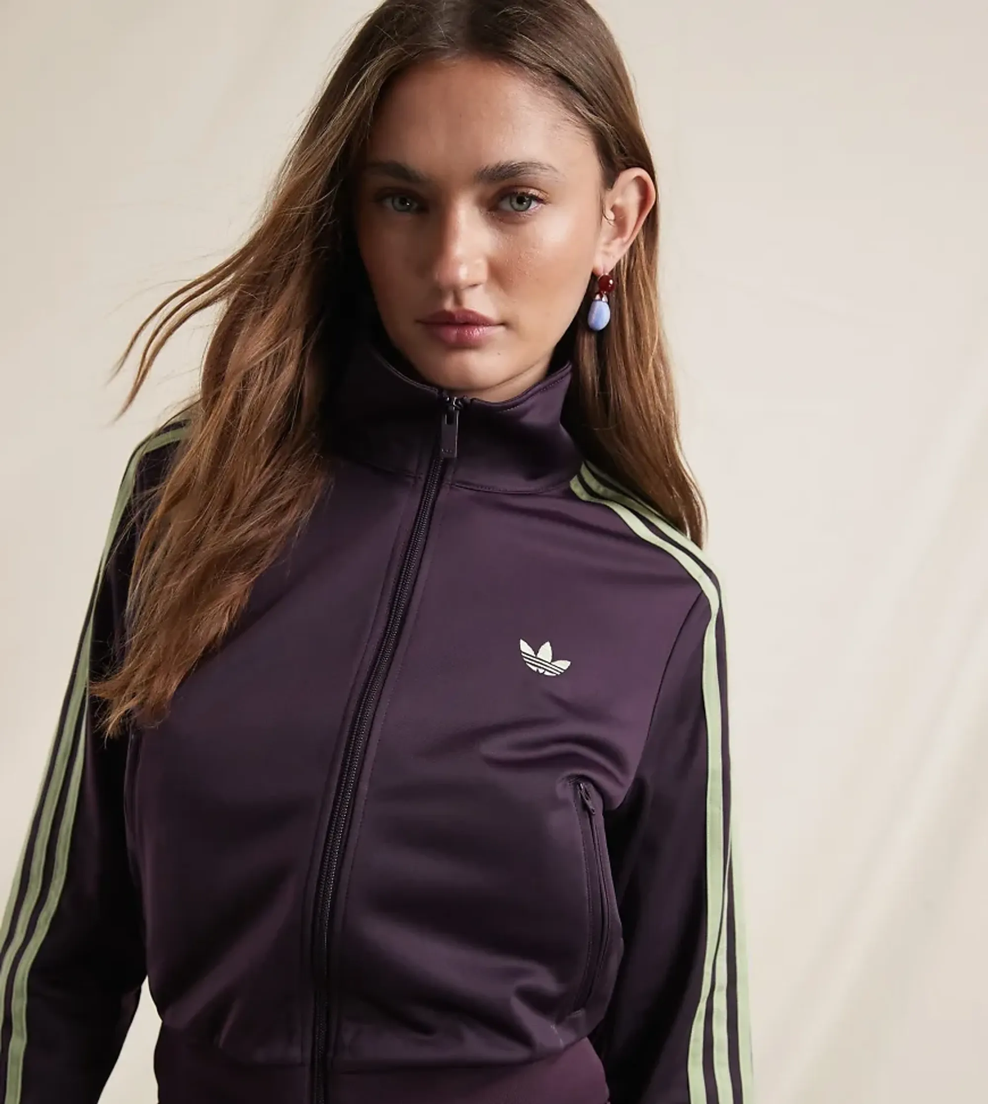 Adidas Originals X Asos Firebird Track Top In Plum And Green-Purple