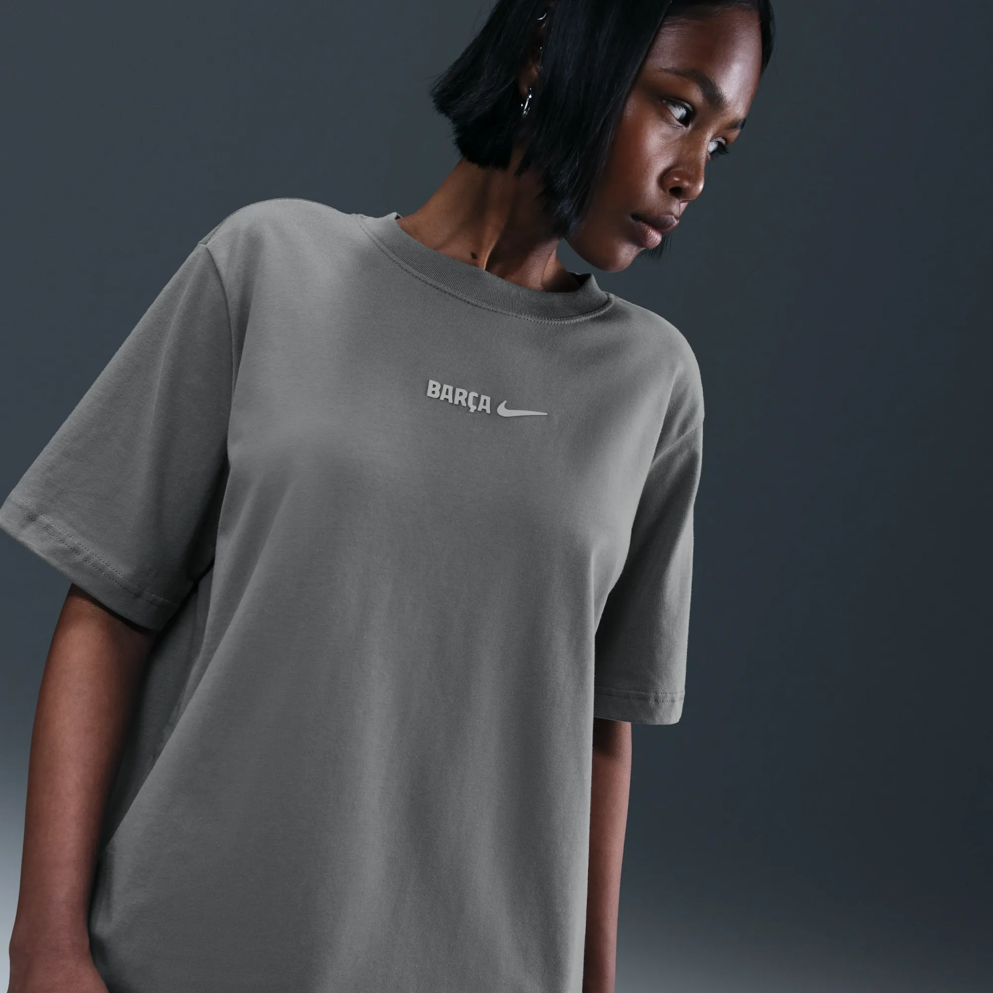 F.C. Barcelona Women's Nike Football T-Shirt - Grey