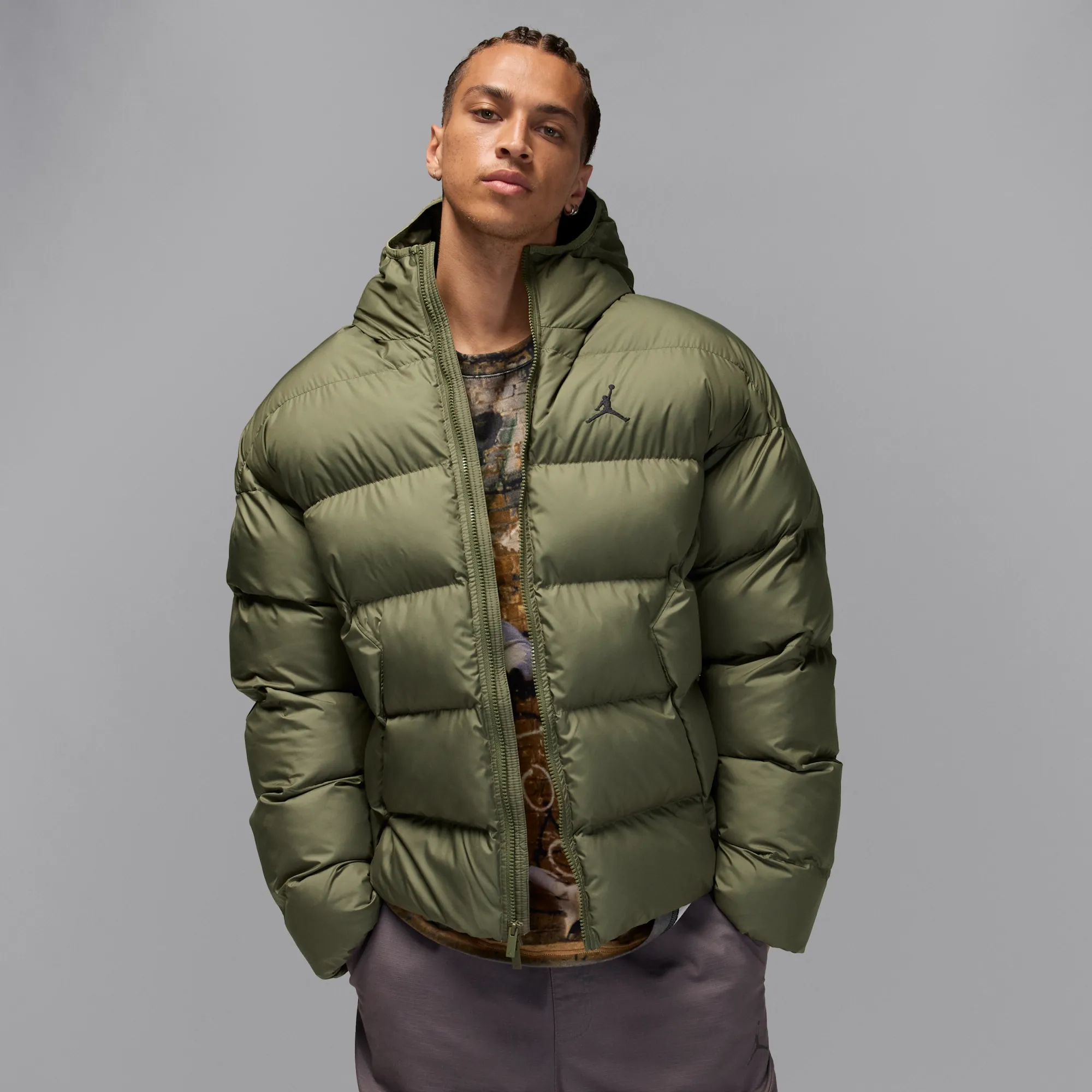Nike Jordan Brooklyn Men's Therma-FIT Puffer Jacket - Green - Polyester