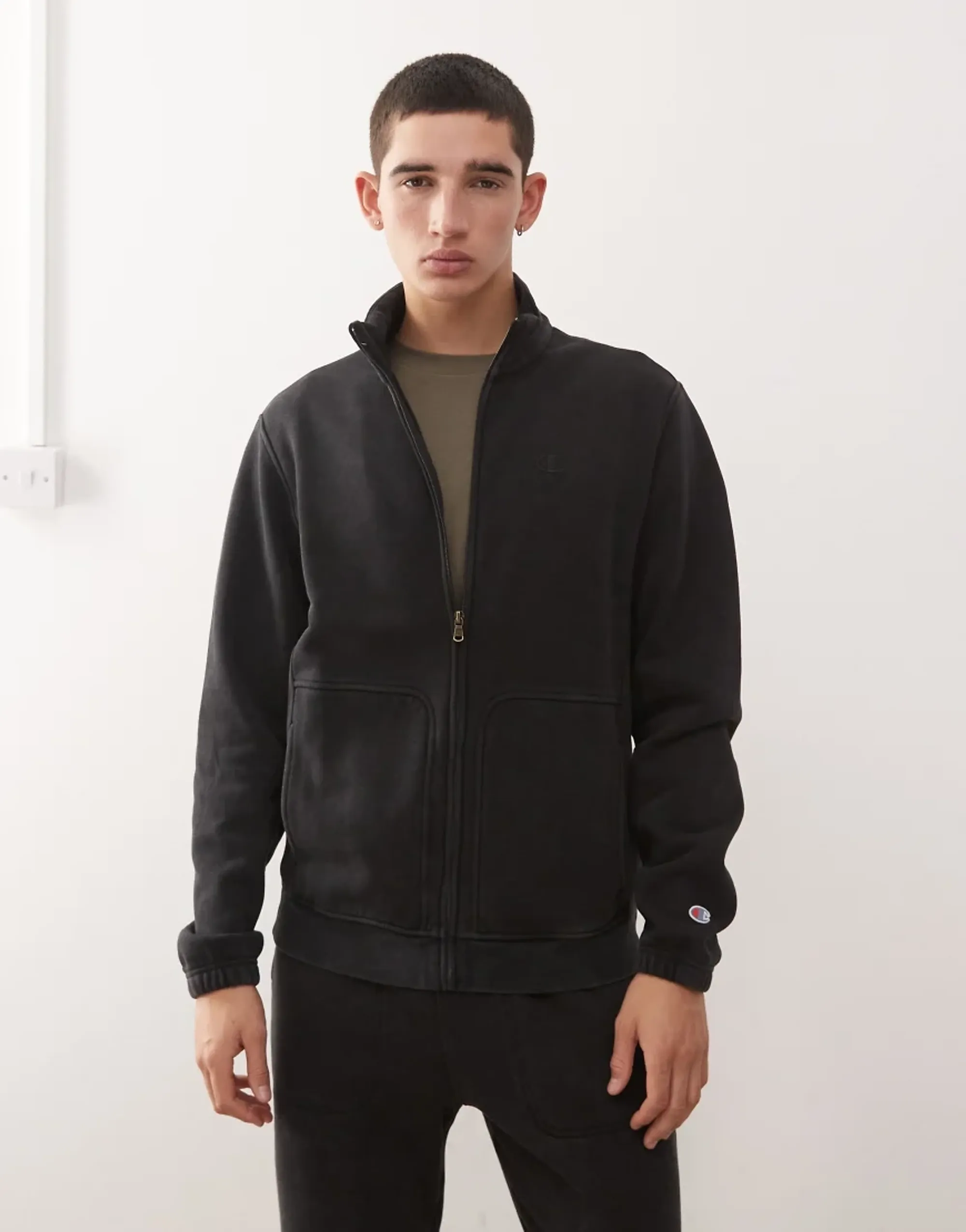 Champion Full Zip Tracksuit In Black