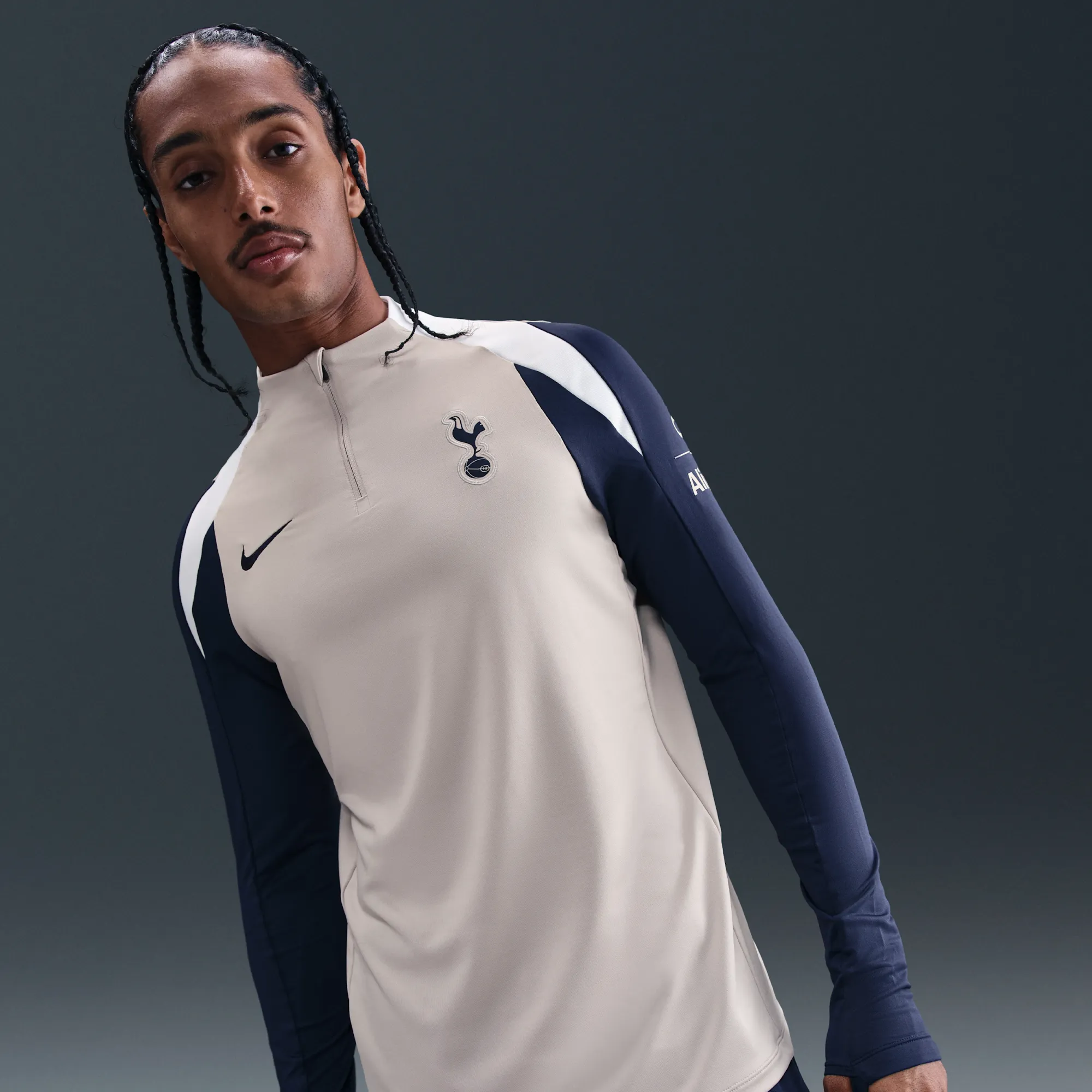 Tottenham Hotspur Strike Men's Nike Dri-FIT Football Drill Top - Grey - Polyester/Elastane
