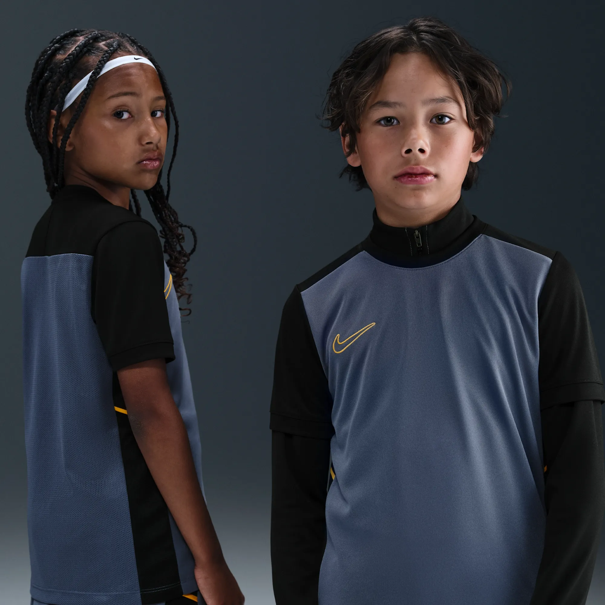 Nike Academy Older Kids' Dri-FIT Football Top - Blue - Polyester