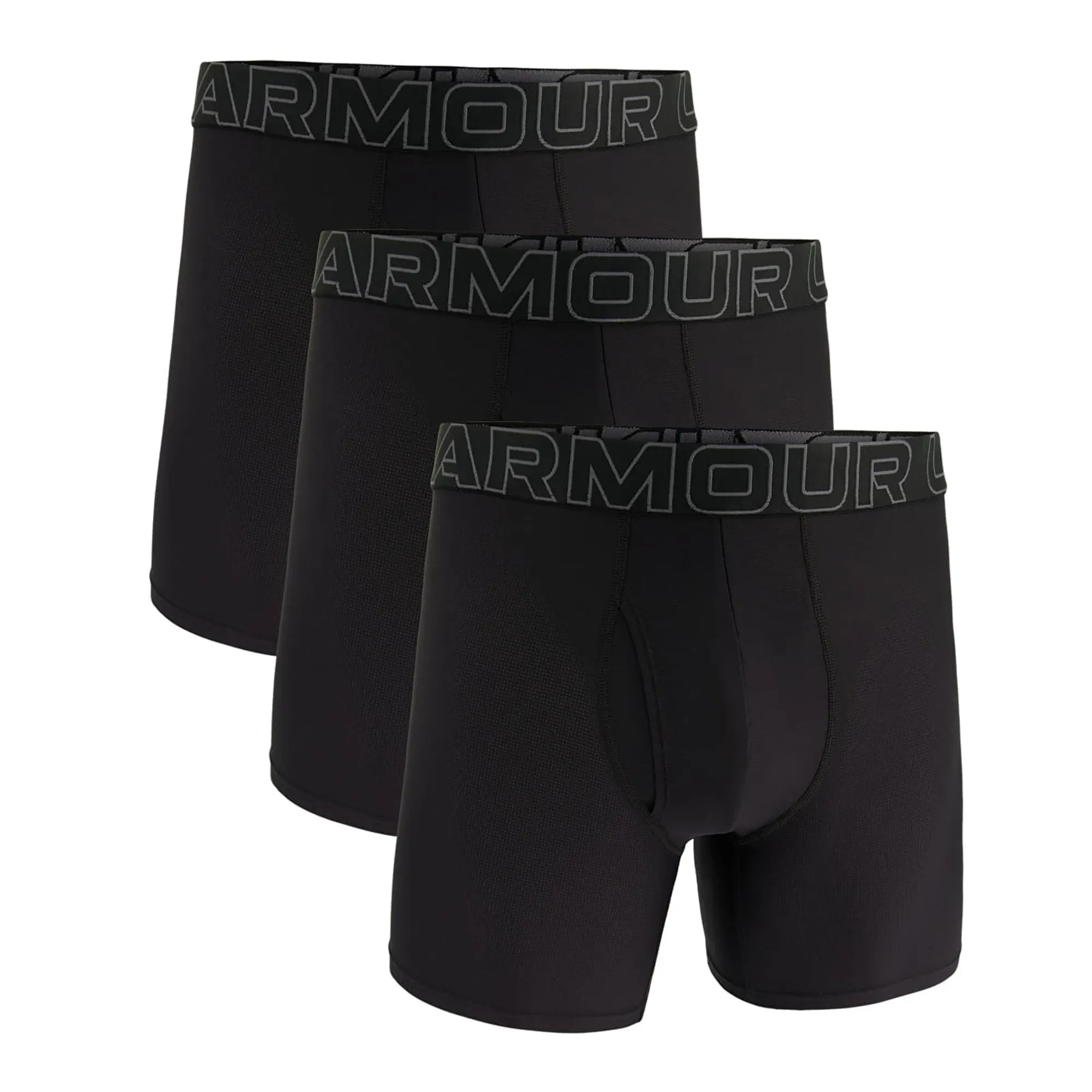 Under Armour  Performance Tech™ Mesh Men's 6" 3-Pack Boxerjock® Black / Black / Castlerock XXL