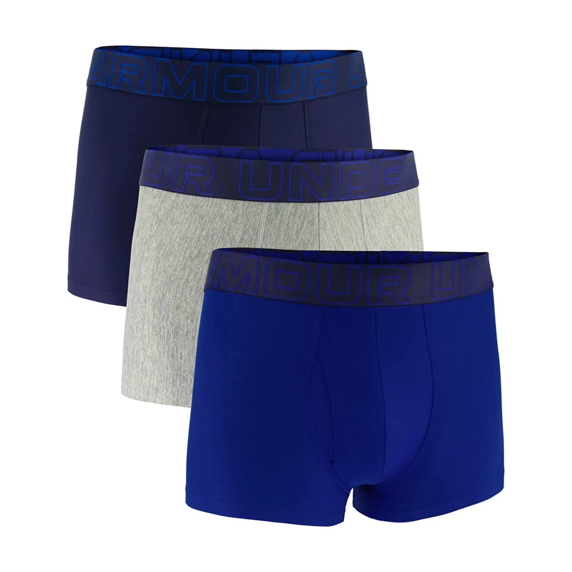 Under Armour  Performance Tech™ Men's 3" 3-Pack Boxerjock® Royal / Steel Full Heather / Royal L