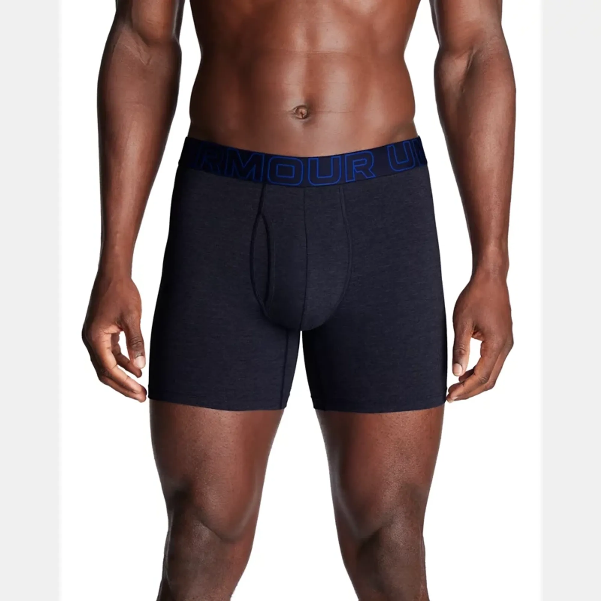 Under Armour Performance Cotton Men's 6" 3-Pack Boxerjock® Midnight Navy / Steel Full Heather / Castlerock XXL