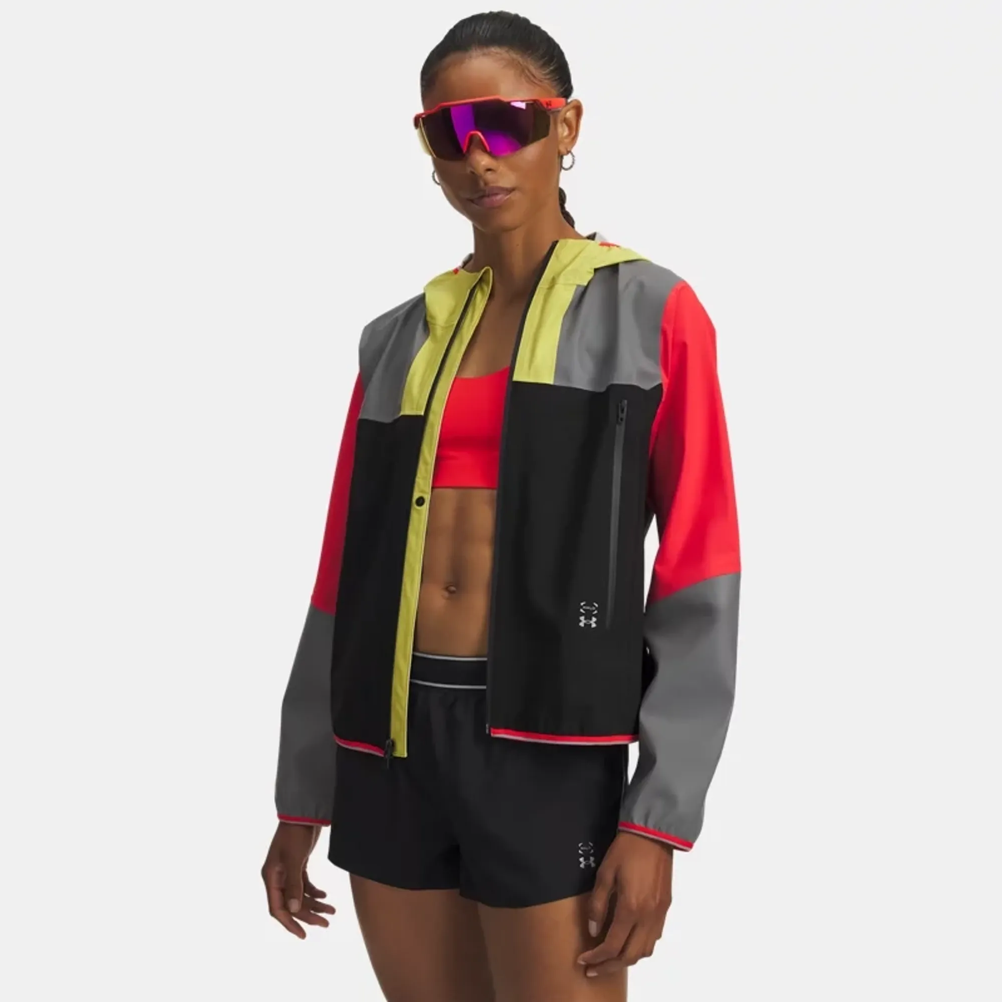 Under Armour  Halo Run Women's Jacket Yellow Shade / Racer Red / Reflective L
