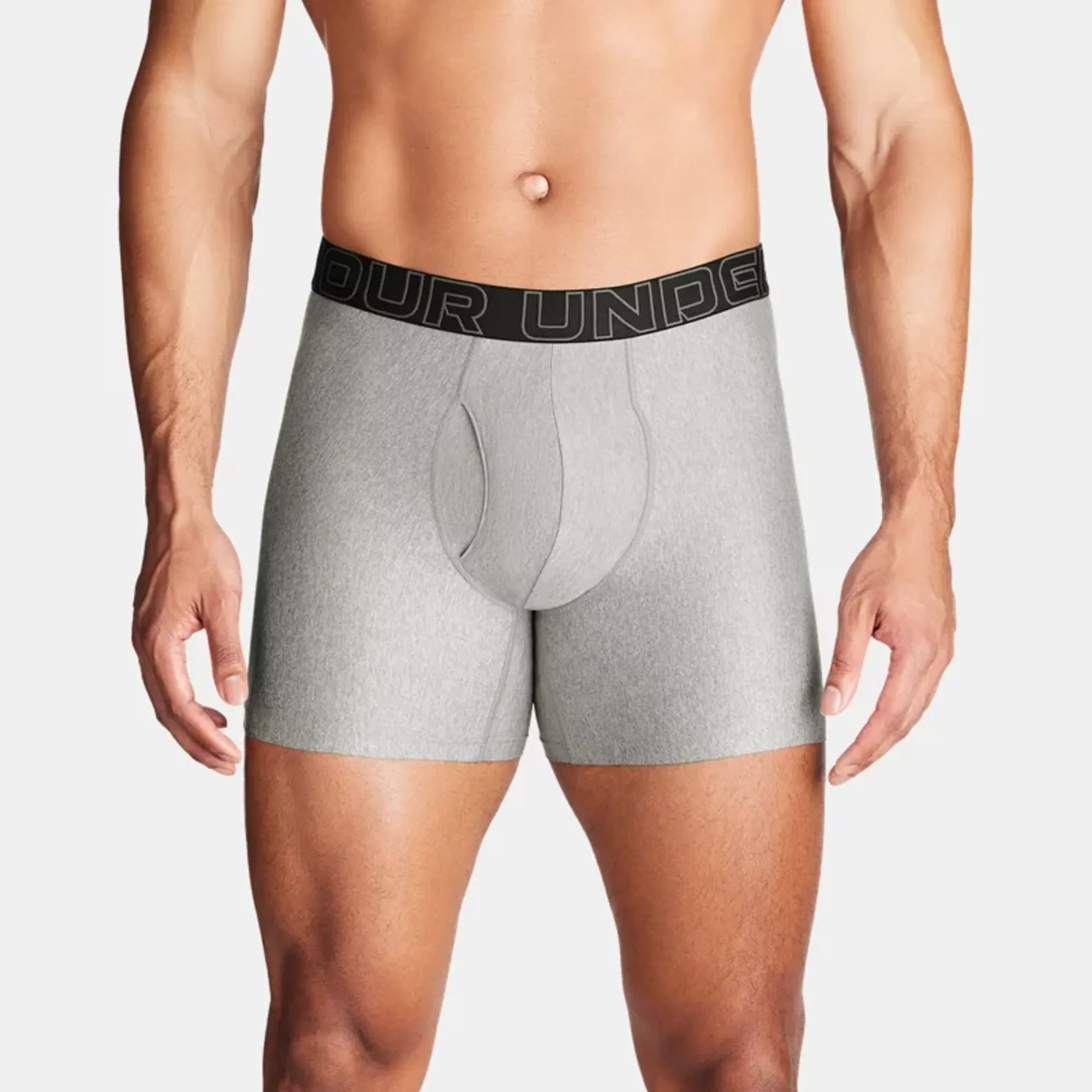 Under Armour  Performance Tech™ Men's 6" 3-Pack Boxerjock® Steel Full Heather / Castlerock Full Heather / Castlerock XXL