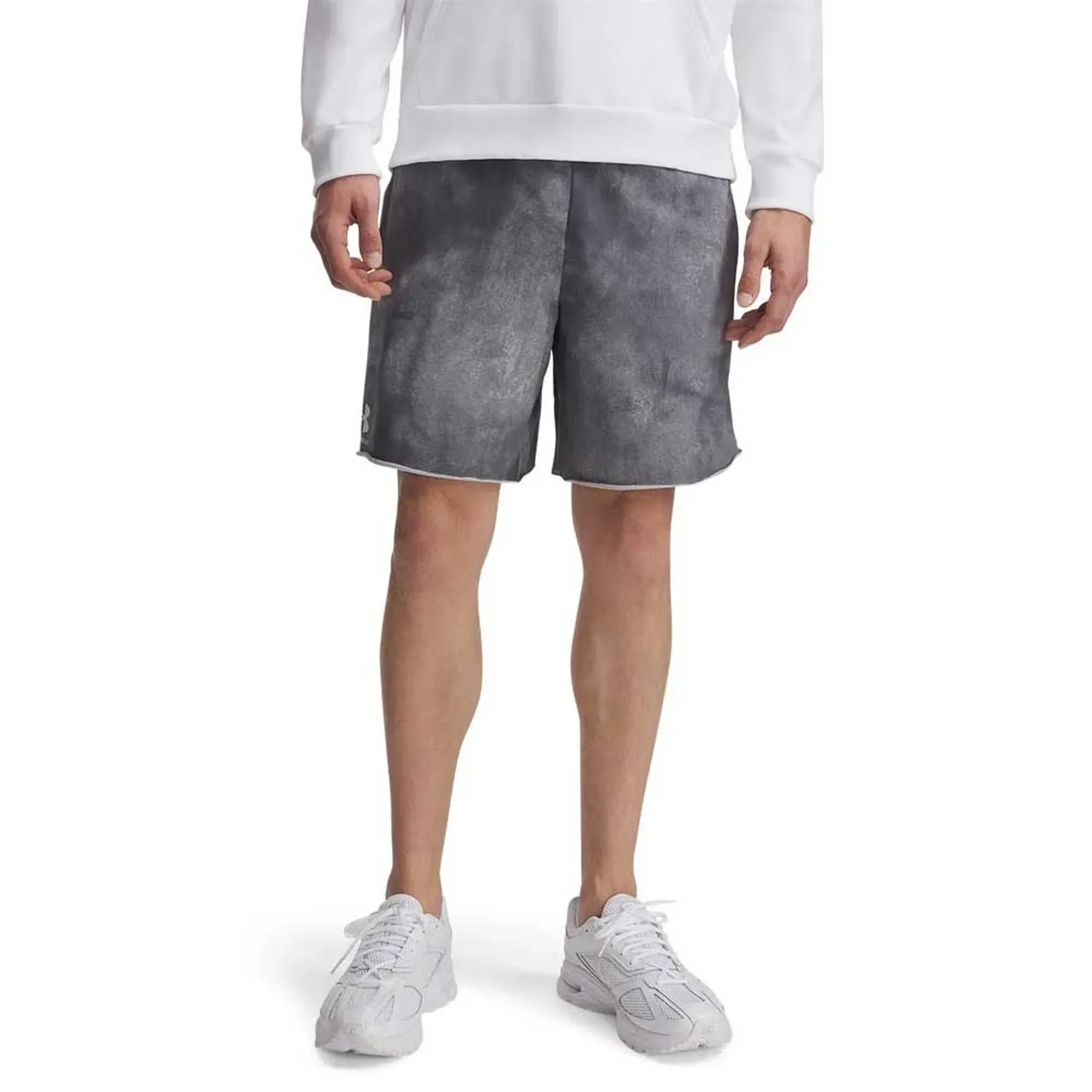 Under Armour Rival Terry Printed Men's 8" Shorts Castlerock / Onyx White M