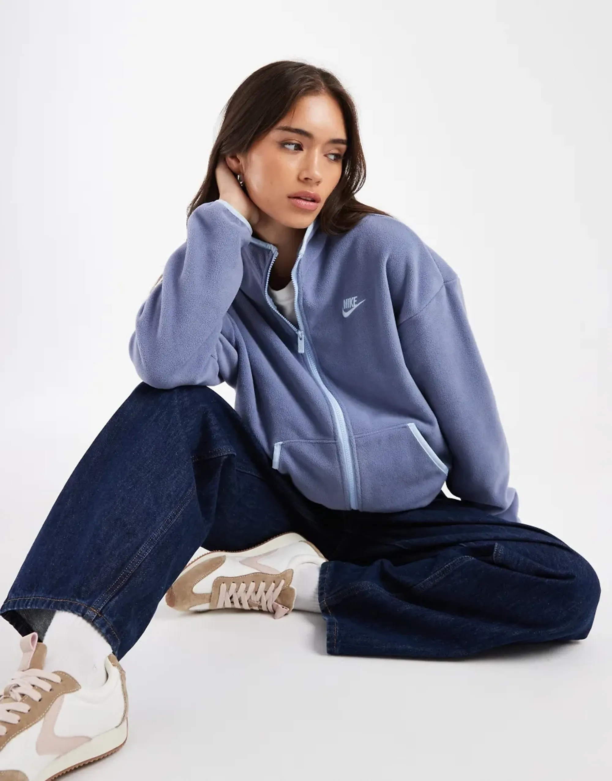 Women's Nike Club Fleece Track Jacket in Blue