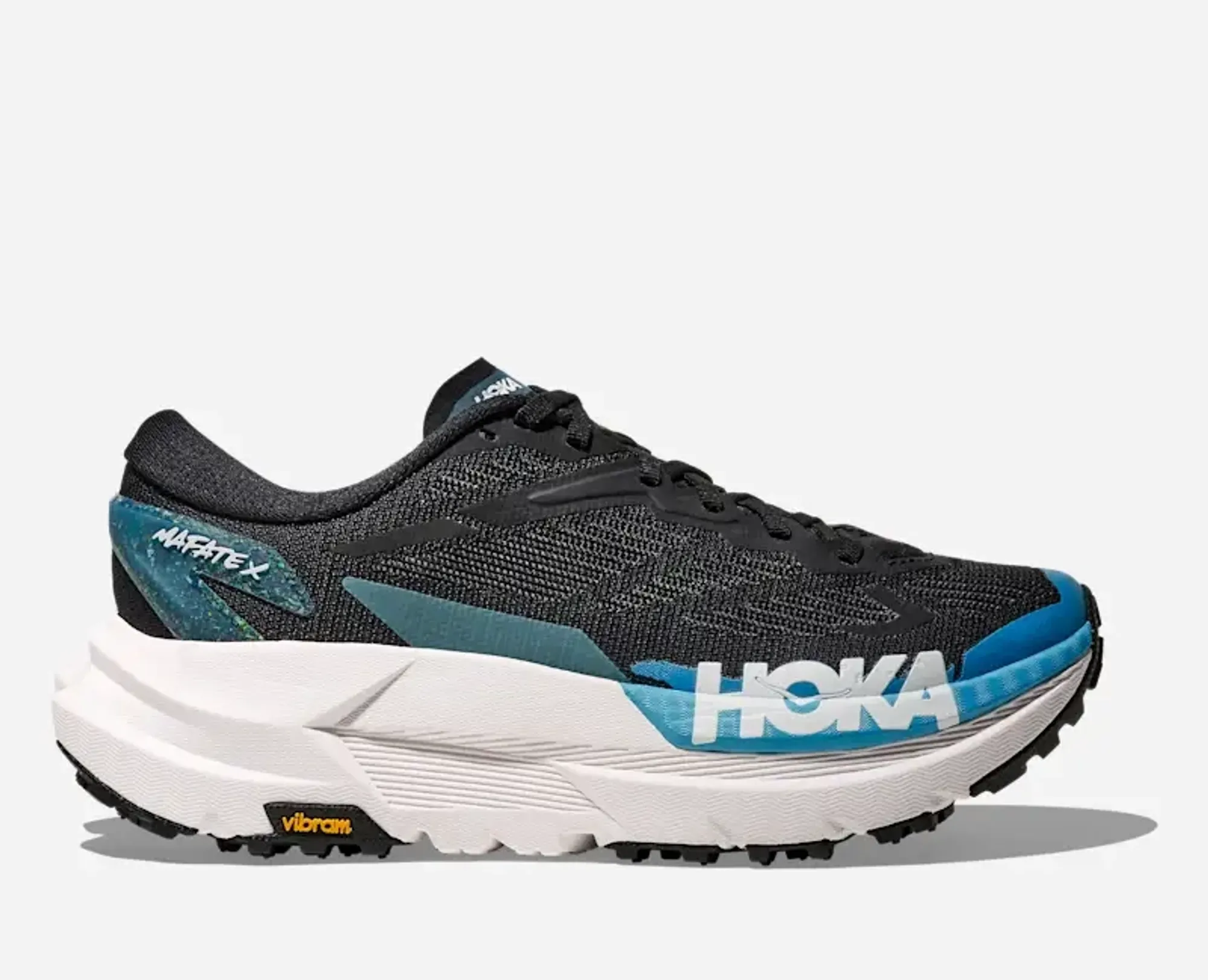 Hoka Women's Mafate X Trail Shoes In Black/Skyward Blue