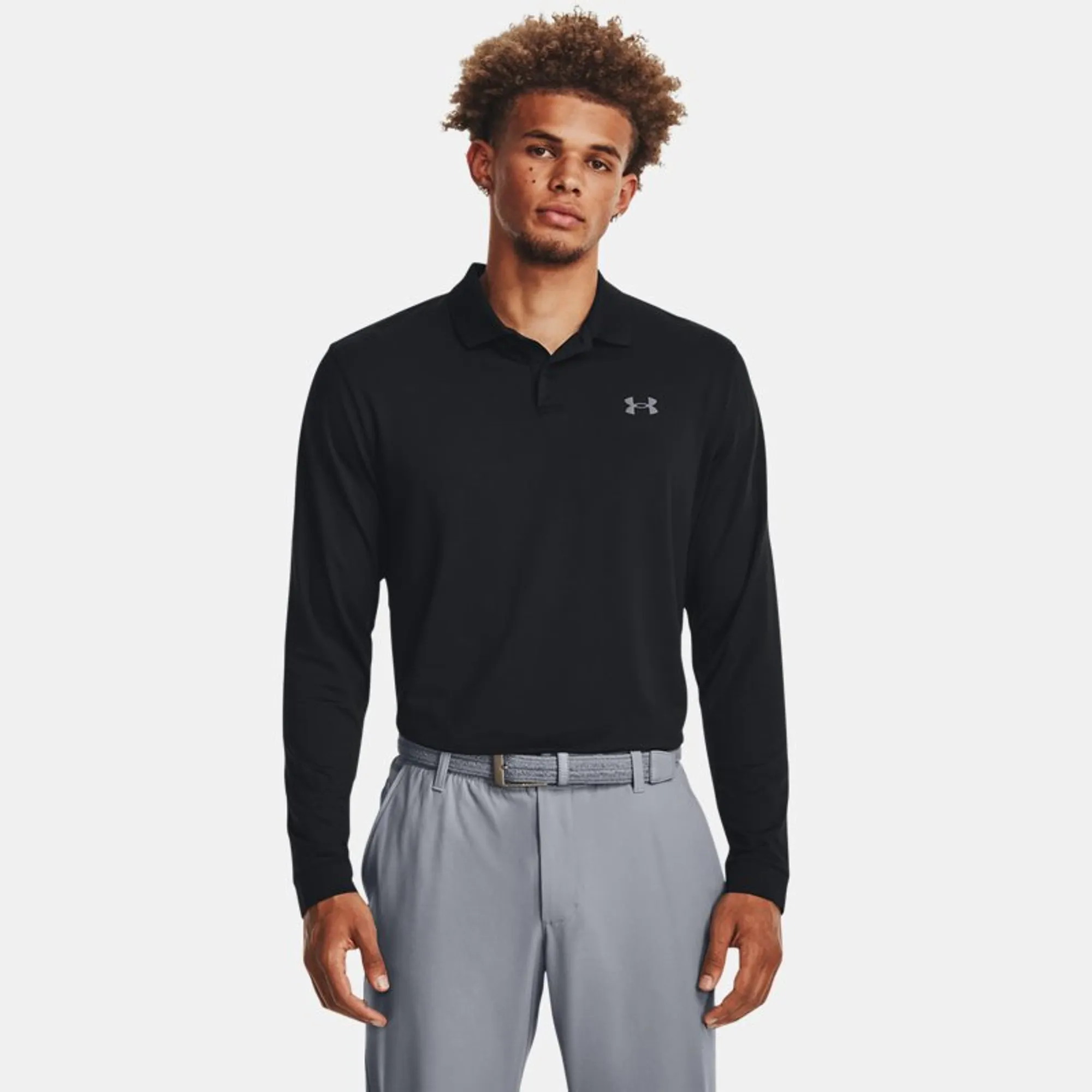 Under Armour  Matchplay Men's Long Sleeve Polo Black / Pitch Gray L
