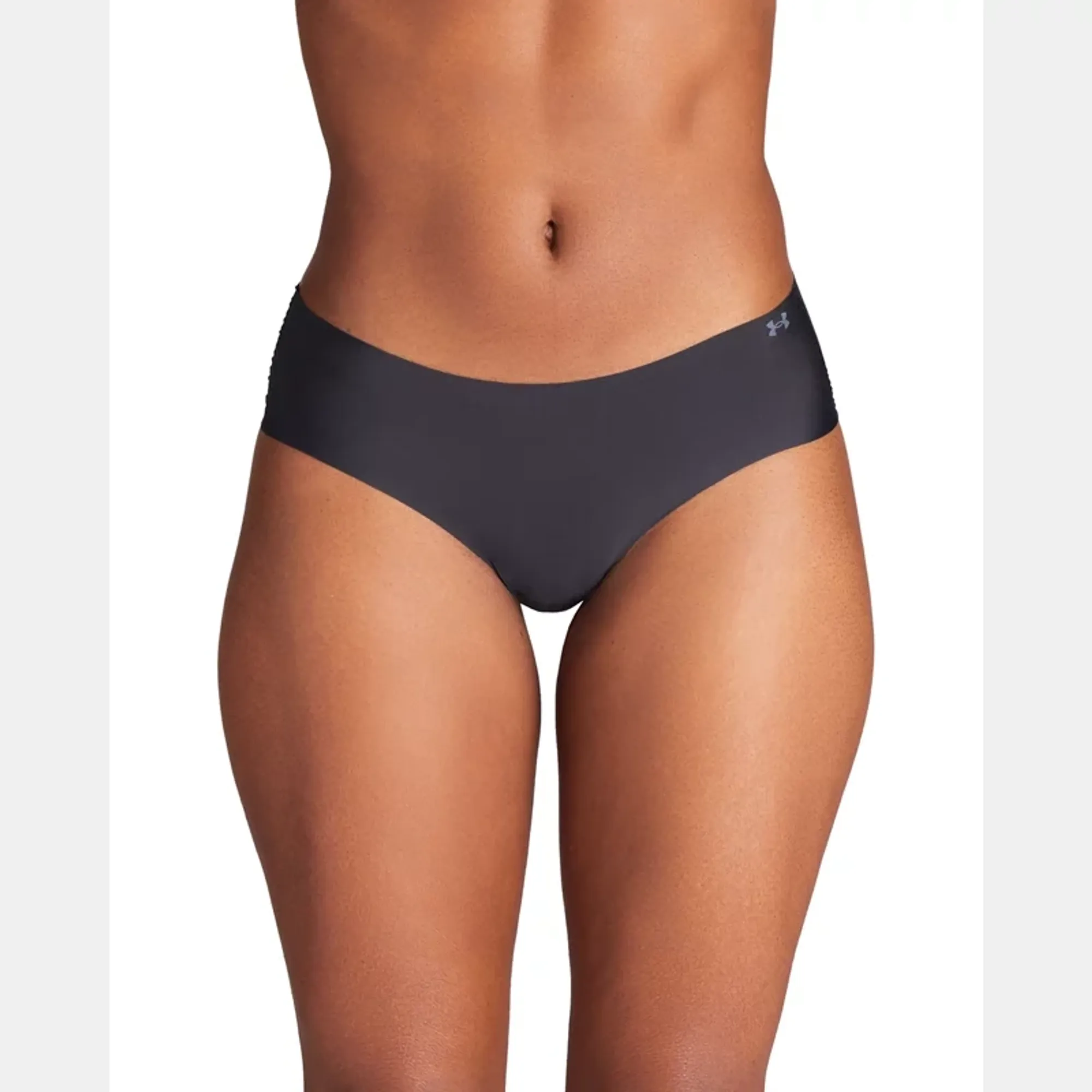 Under Armour Pure Stretch Women's 3-Pack No Show Hipster Black / Black / Steel L