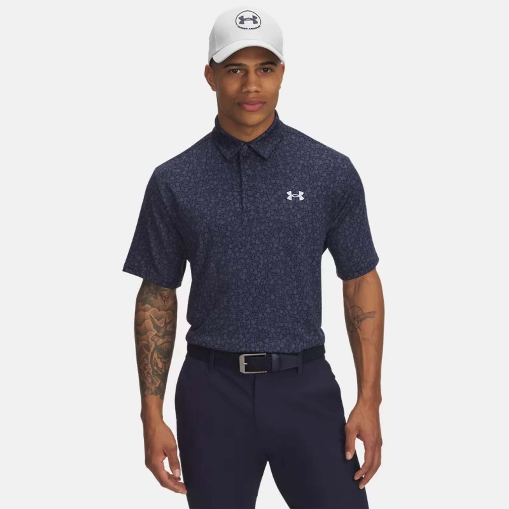 Under Armour  Playoff 3.0 Printed Men's Polo Midnight Navy / Downpour Gray / Halo Gray 3XL