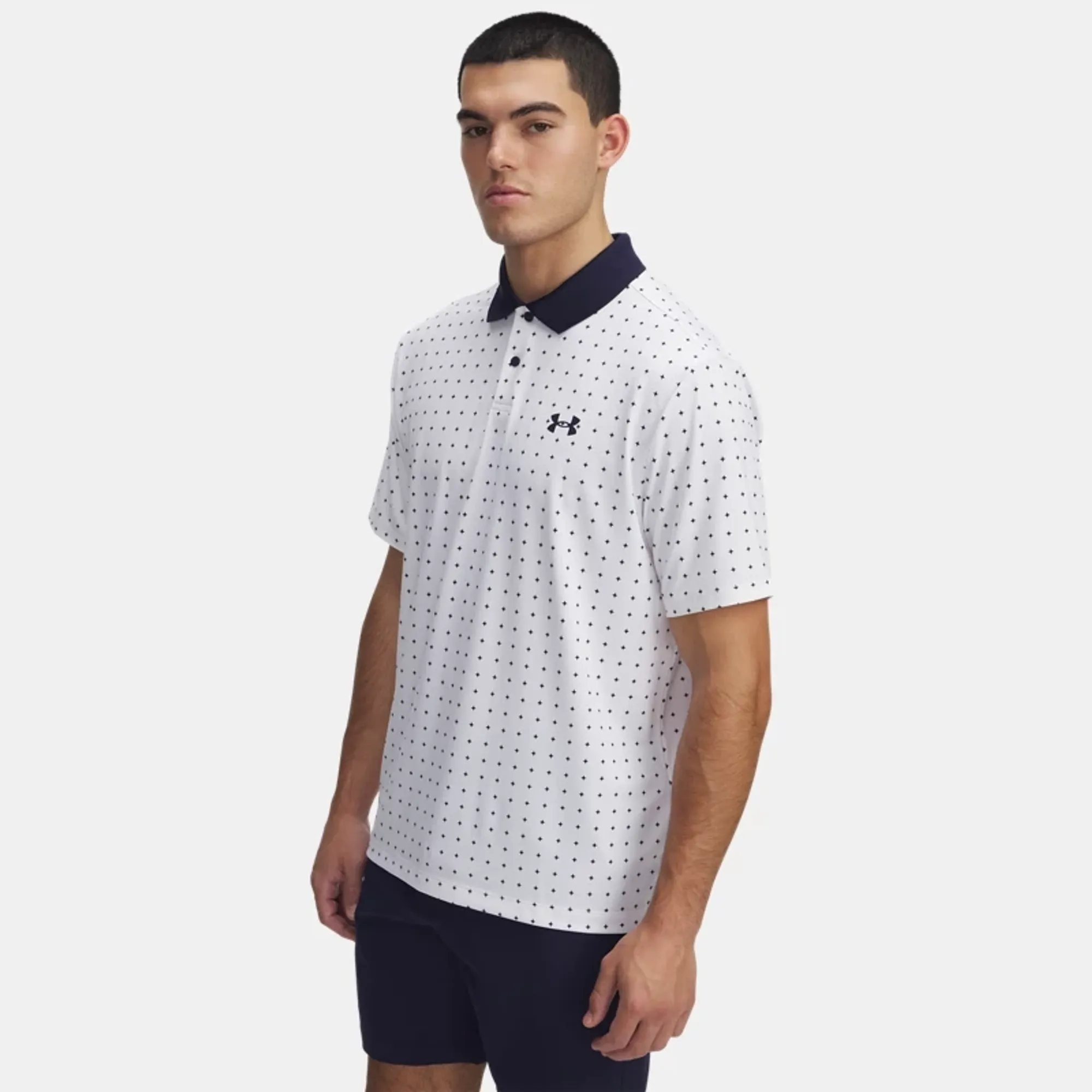 Under Armour Matchplay Printed Men's Polo White / Midnight Navy / Midnight Navy 3XL