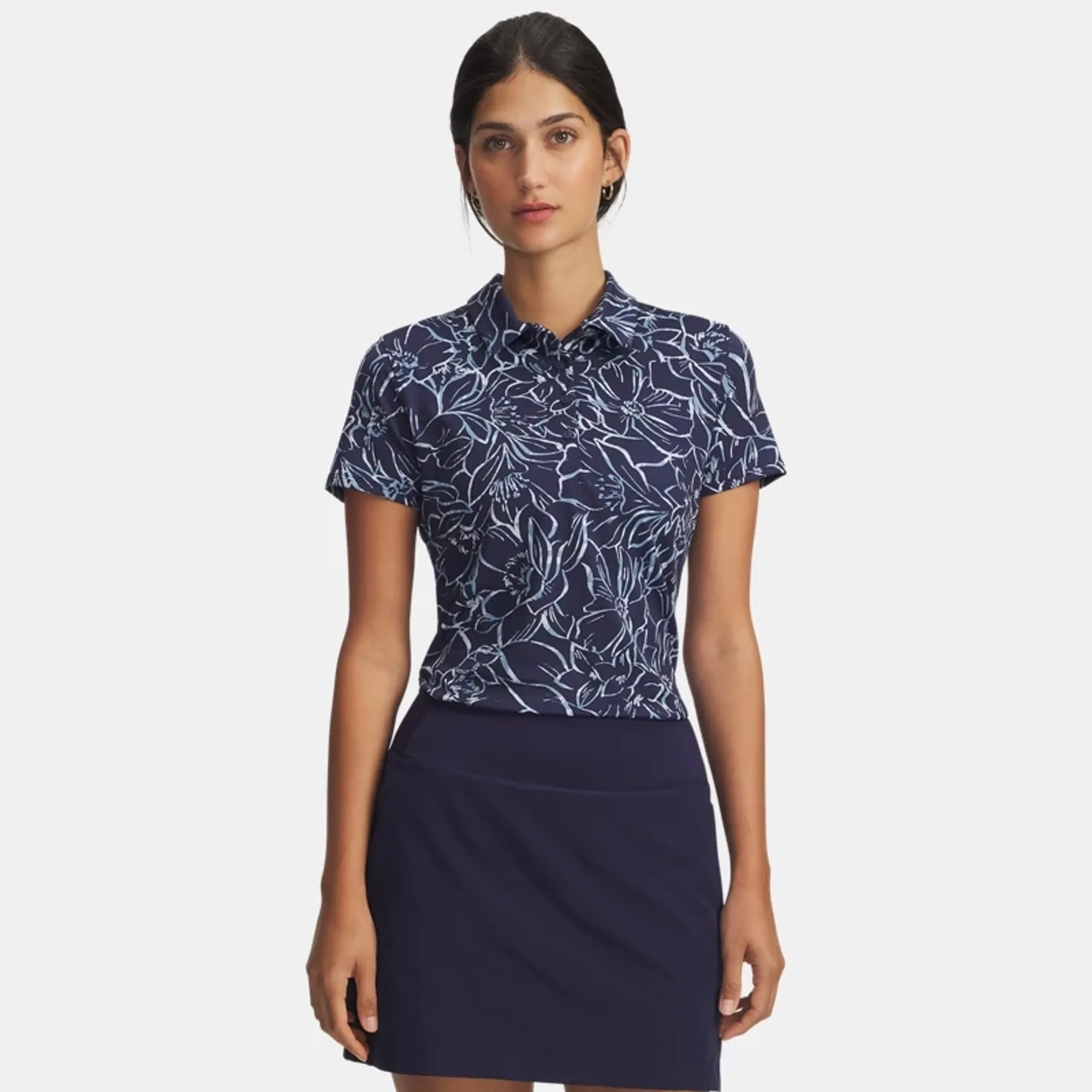 Under Armour  Playoff 3.0 Printed Women's Polo Midnight Navy / Blue Smoke / Blue Calm L