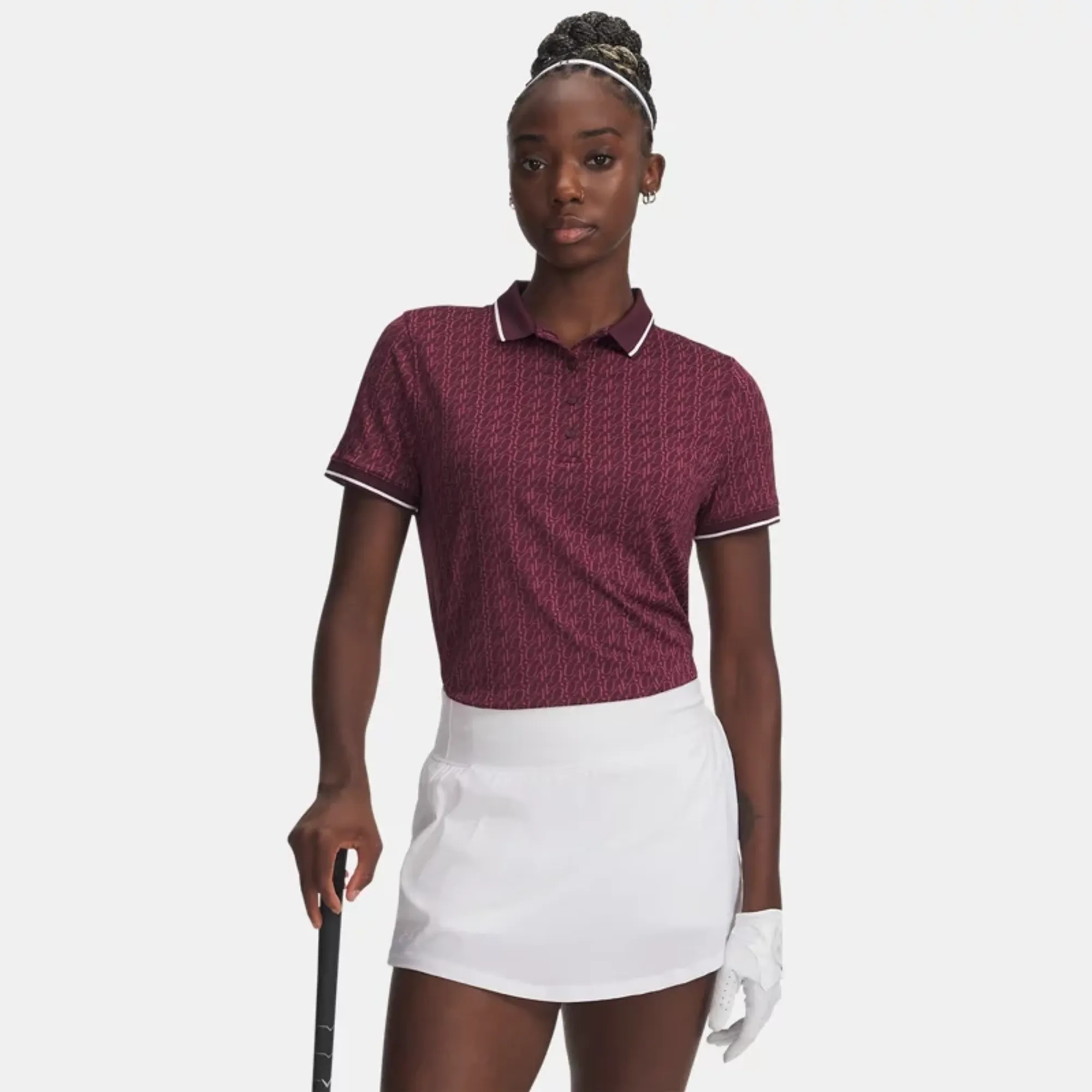 Under Armour  Drive Jacq Under Armour rd Women's Polo Dark Maroon / Fuchsia Dusk / White L