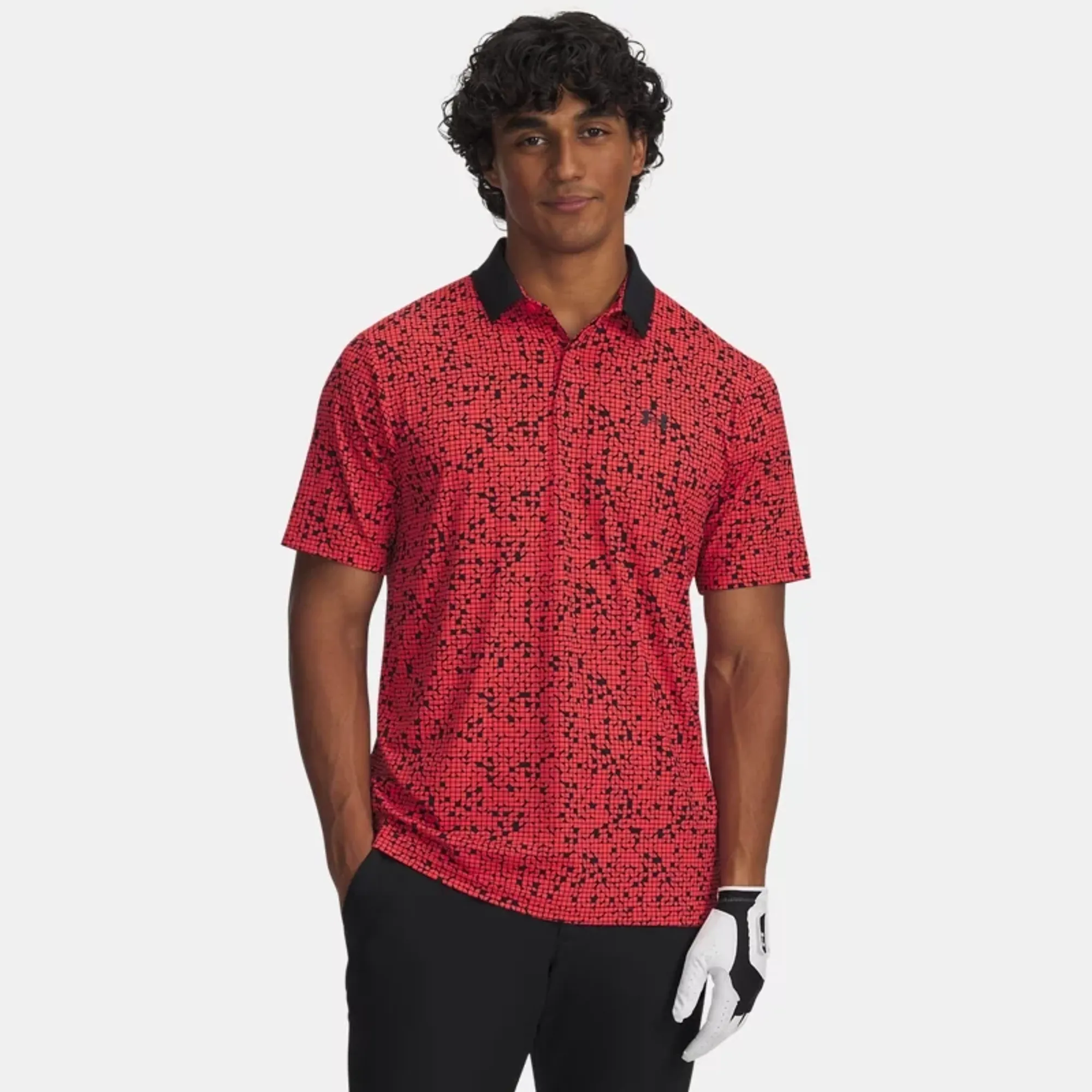 Under Armour  Drive Chill Printed Men's Polo Racer Red / Black / Black L