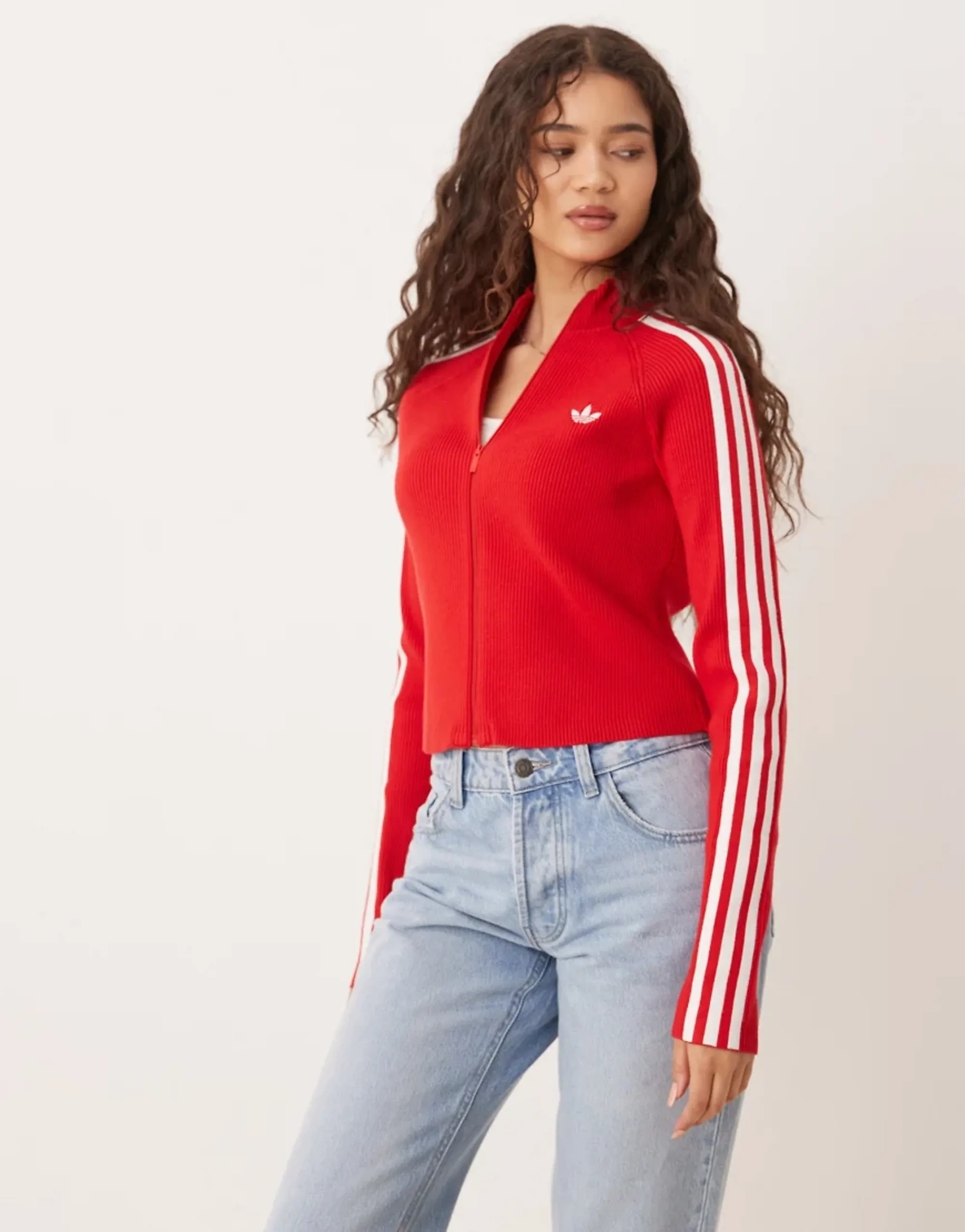 Adidas Originals Adicolor 3 Stripes Slim Knit Tracksuit Jacket