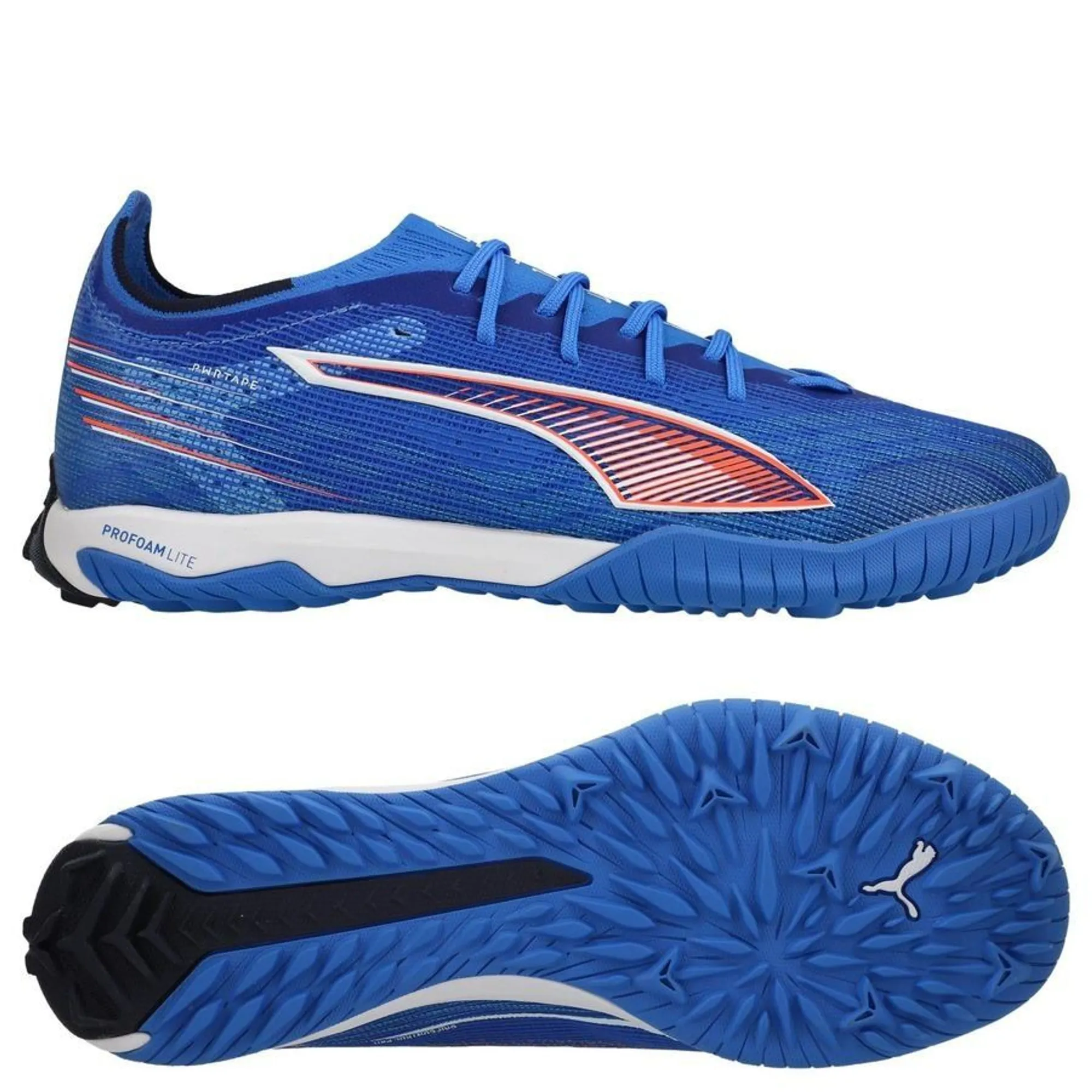 PUMA Ultra 6 Pro Cage TT Football Boots Unisex, Ultra Blue/White/Glowing Red, size 10