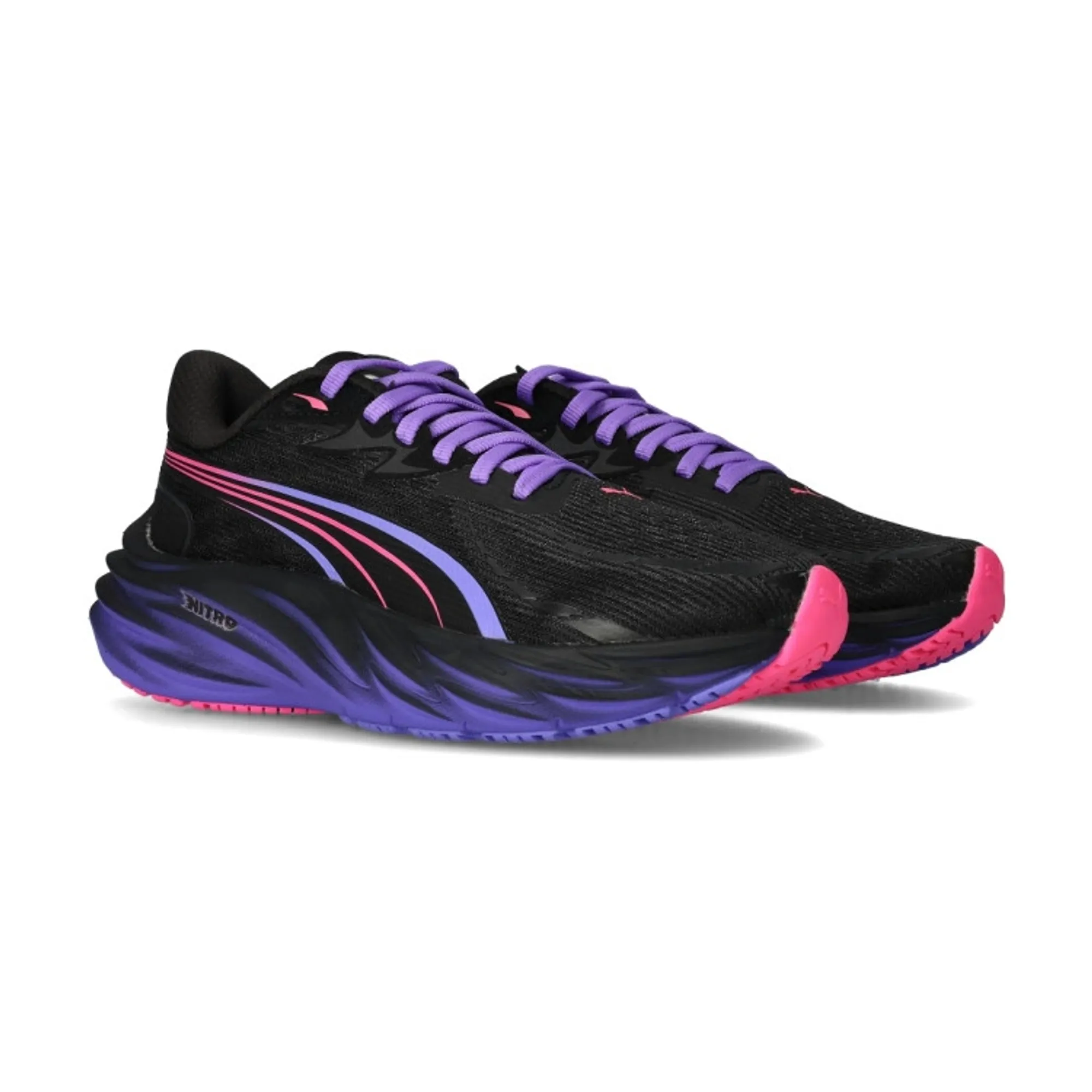 PUMA Velocity Nitroâ¢ 4 Digitokyo Running Shoes Women, Black/Dark Amethyst, size 3