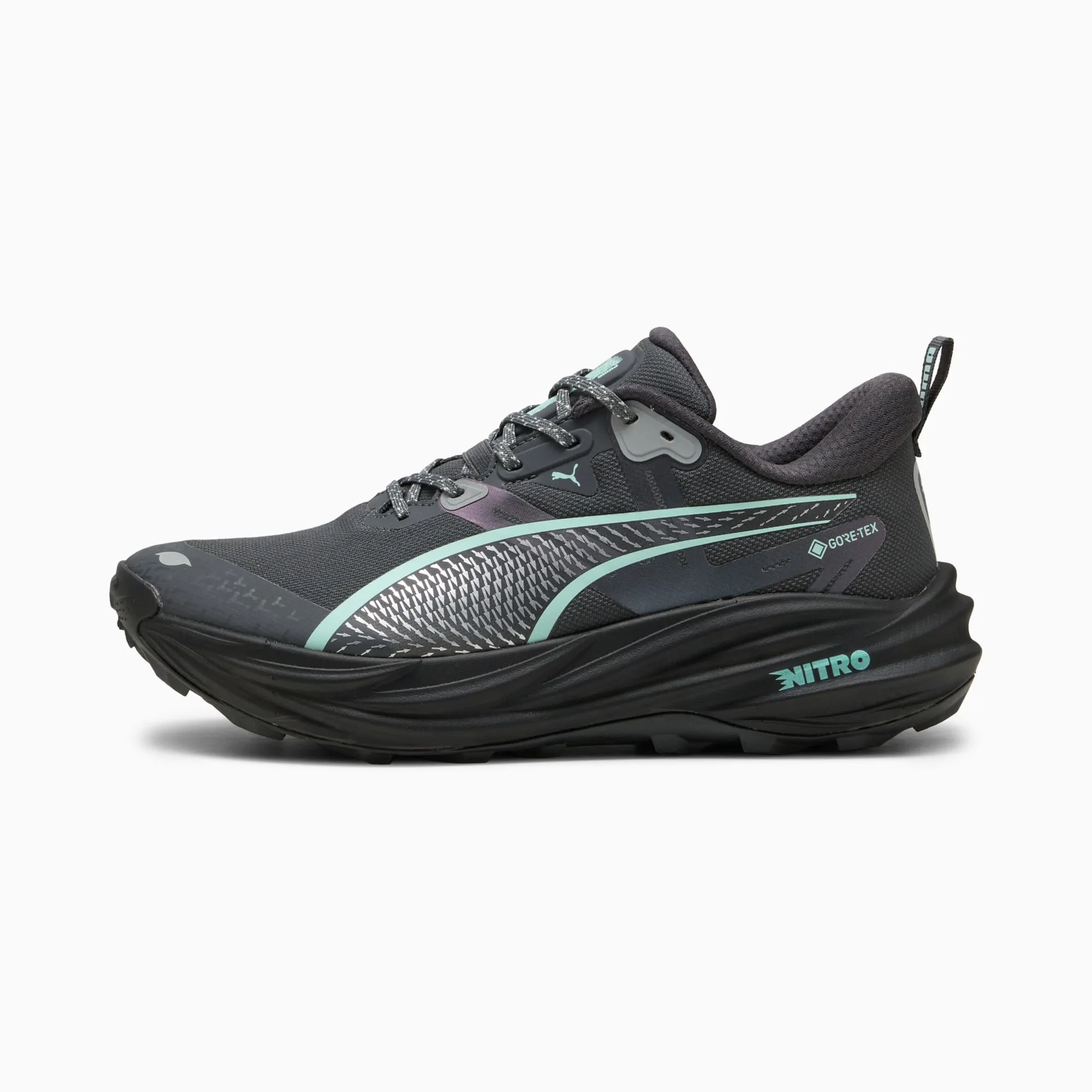 PUMA Voyage Nitro⢠4 Gtx Trail Running Shoes Men, Dusky Grey/Black/Mint Melt, size 10