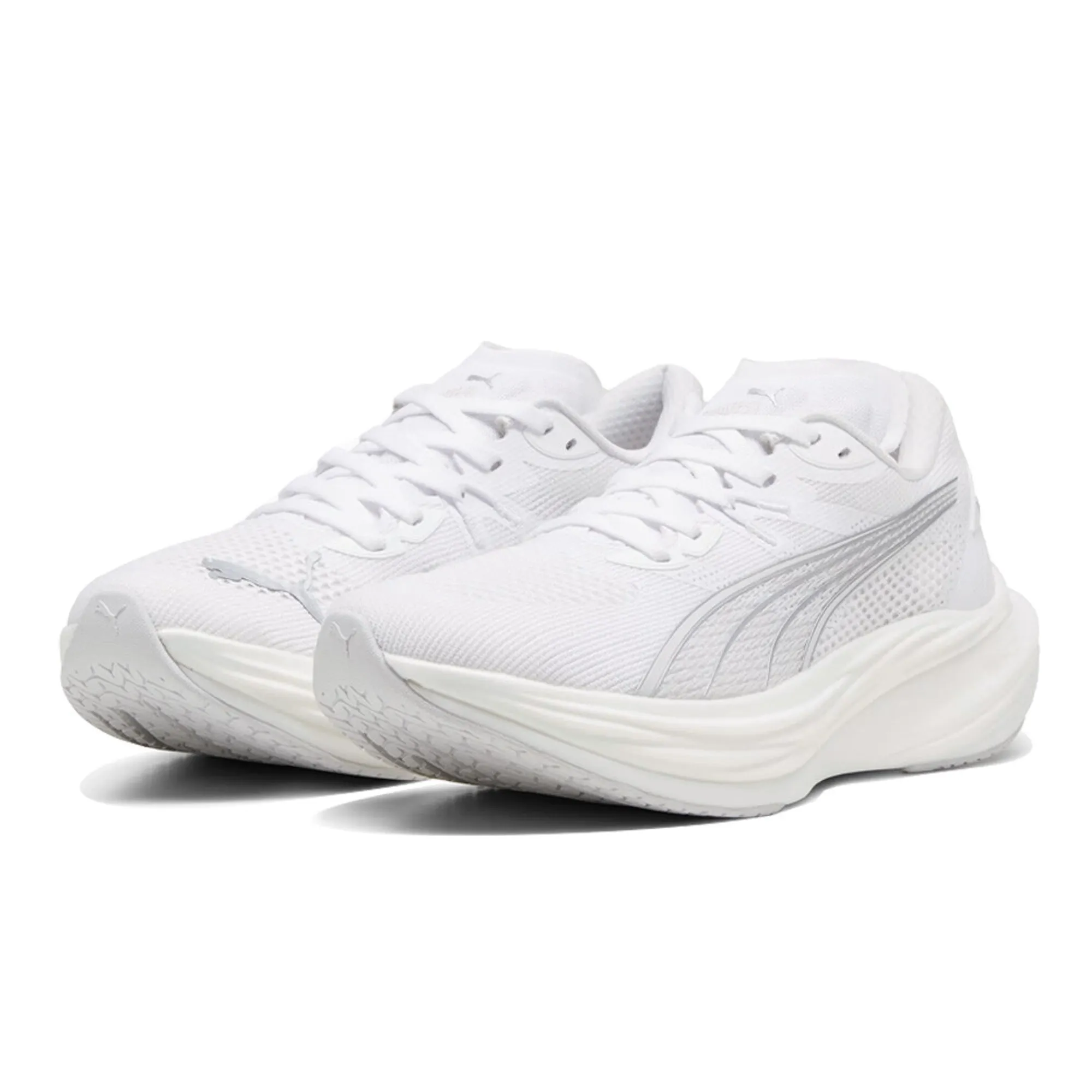 PUMA Deviate Nitro⢠3 Running Shoes Men, White/Feather Grey/Silver, size 10