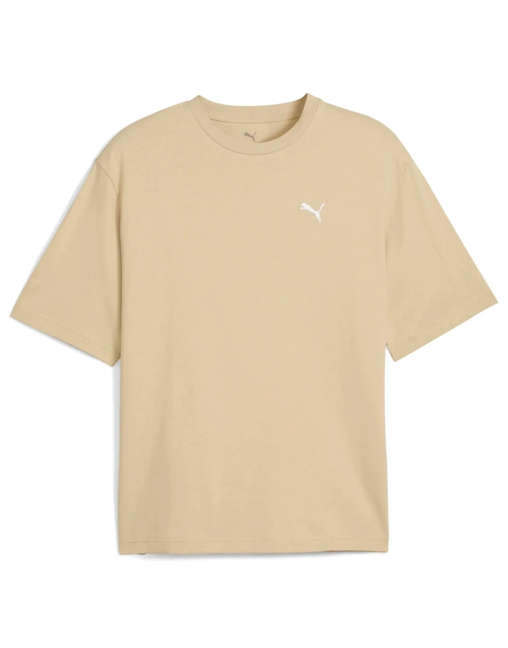 PUMA Wardrobe Ess Boxy T-Shirt Men, Beige, size Large