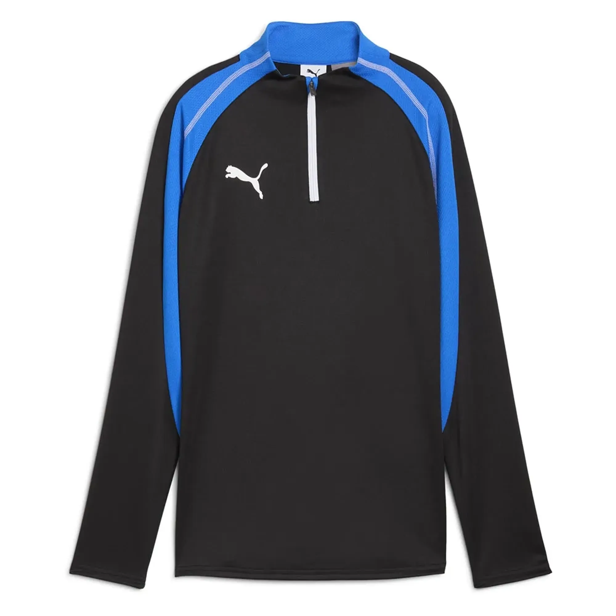 PUMA Individualblaze 1/4 Zip Football Top Shirt Women, Black/White/Racing Blue, size Large