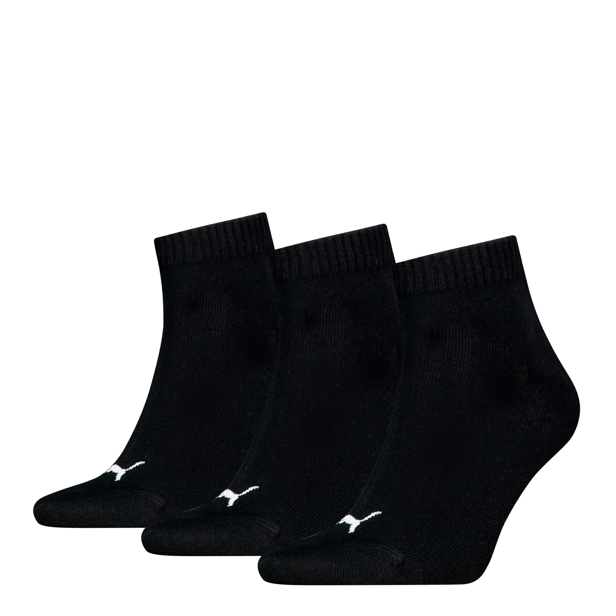 PUMA Quarter Socks 3 Pack Unisex, Black, size 12-14