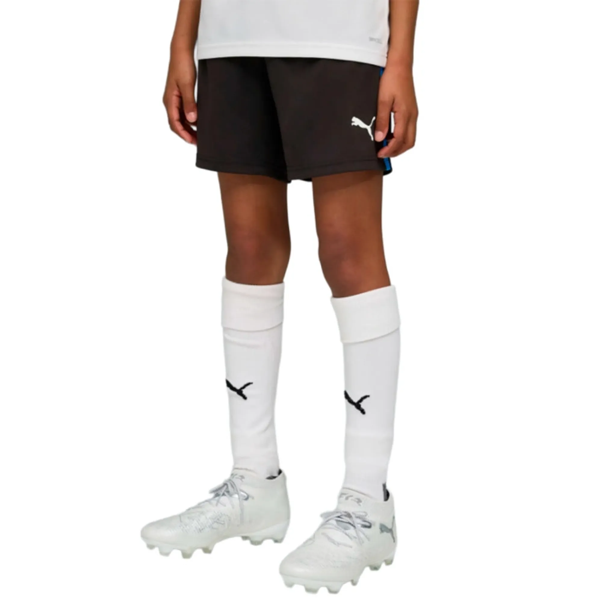 PUMA Individualfinal Training Shorts Youth, Black/White/Ultra Blue, size 11-12 Youth