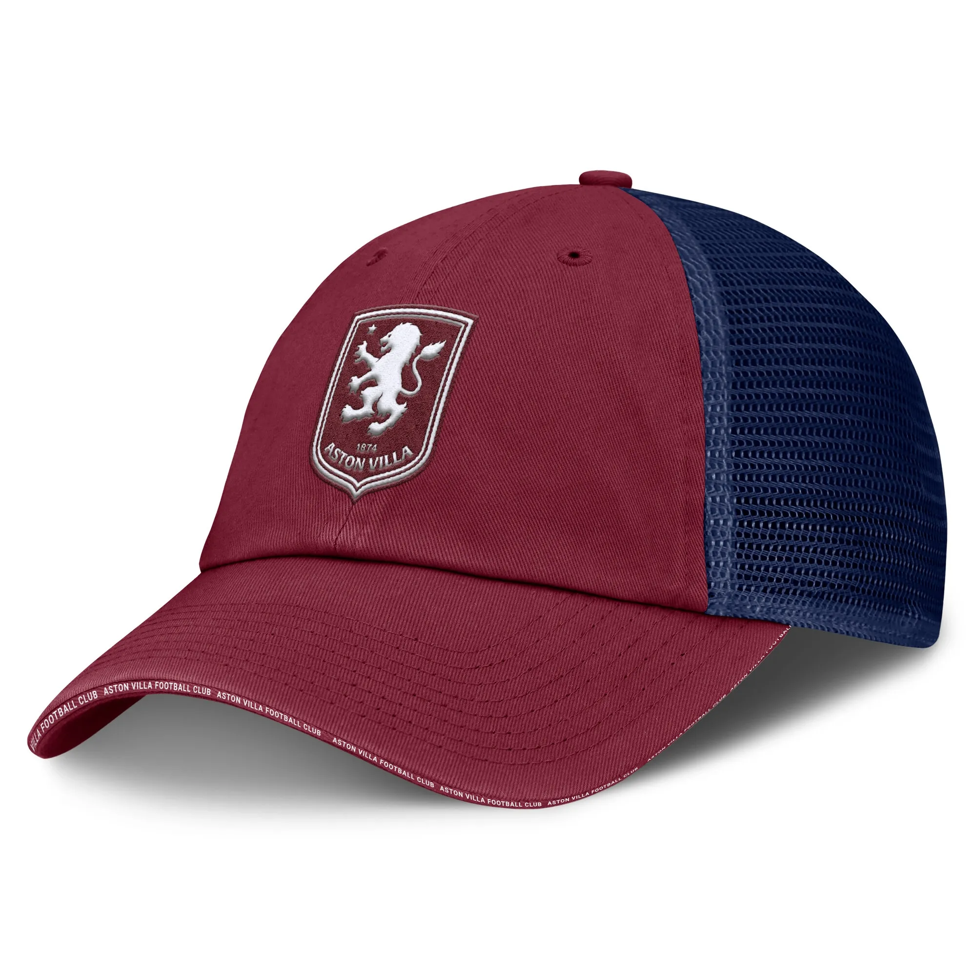 Aston Villa Ticker Unstructured Adjustable Meshback Cap - Dark Garnet - Unisex