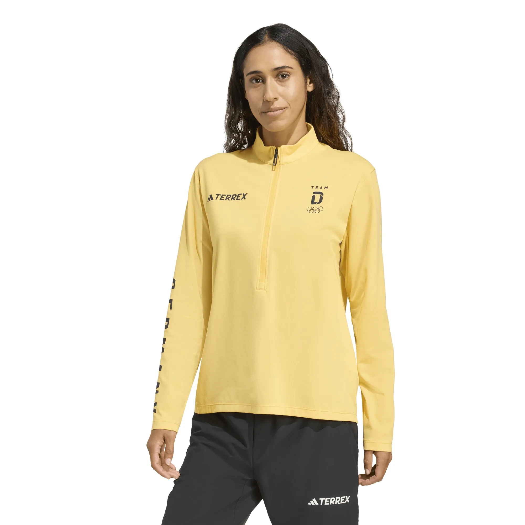 Team D adidas Half Zip Long Sleeve Light Shirt - Womens
