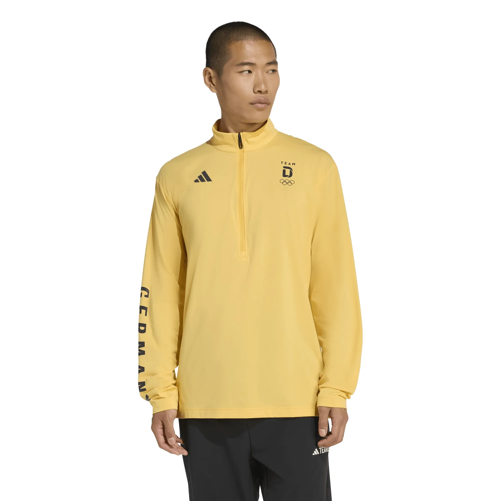 Team D adidas Half Zip Long Sleeve Light Shirt - Yellow
