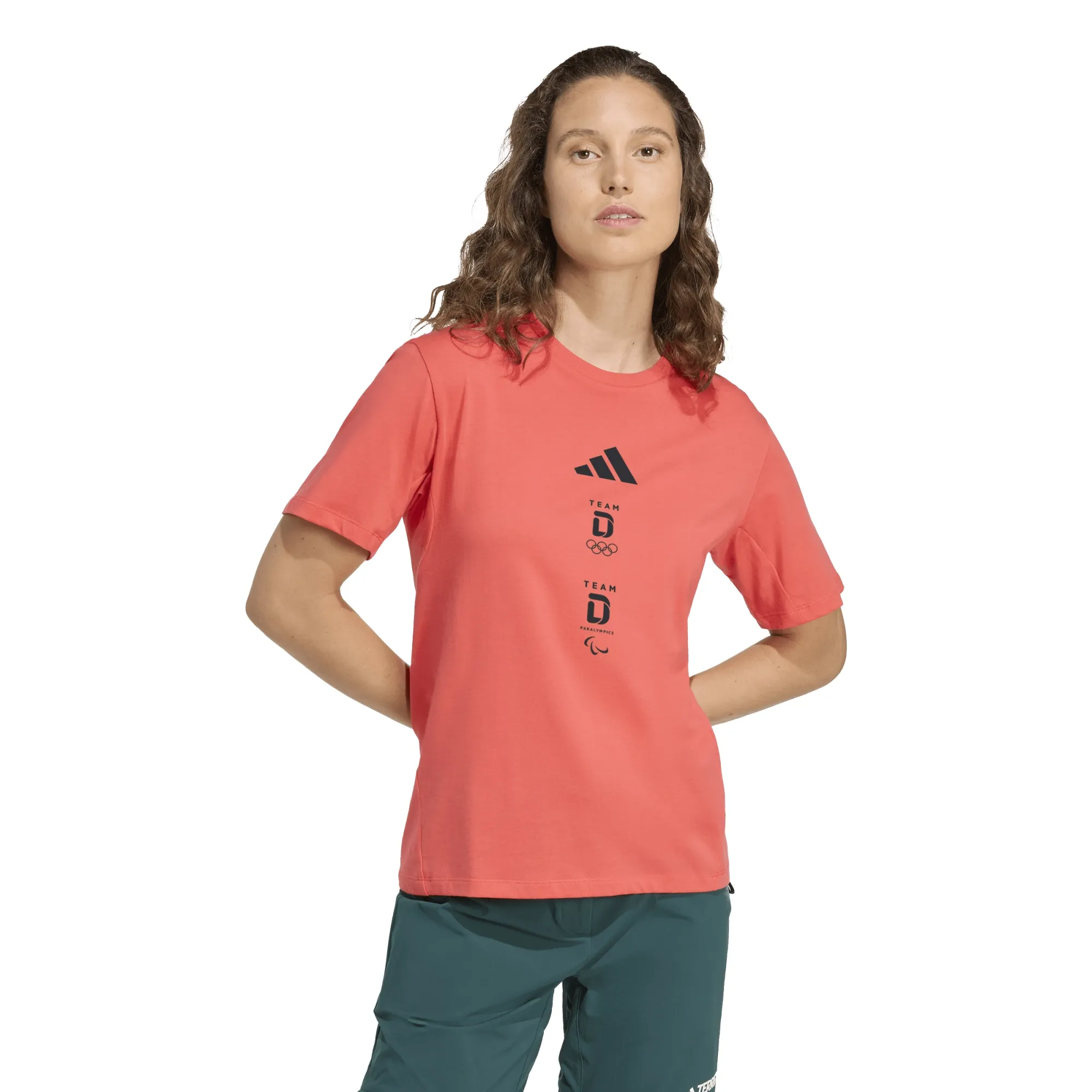Team D adidas Graphic T-Shirt - Red -Womens