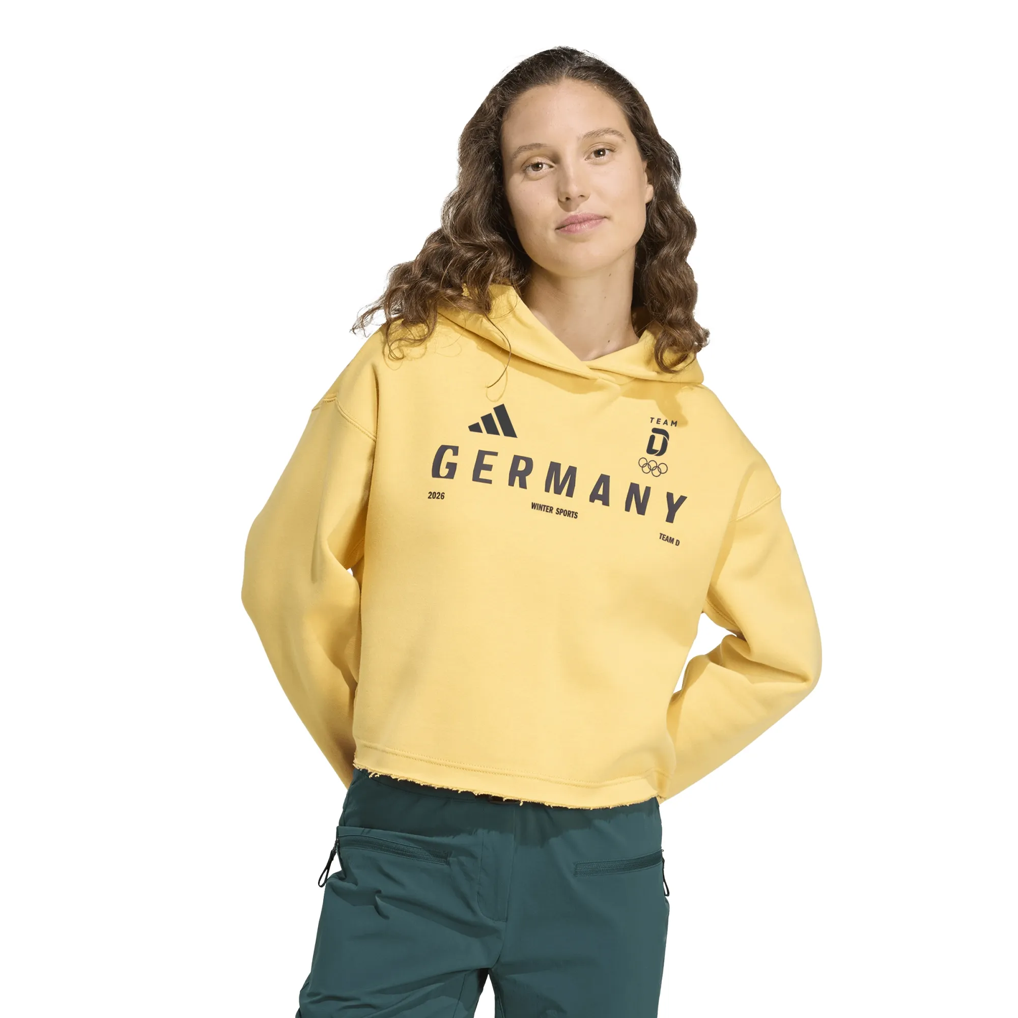 Team D adidas Graphic Hoodie - Yellow - Womens