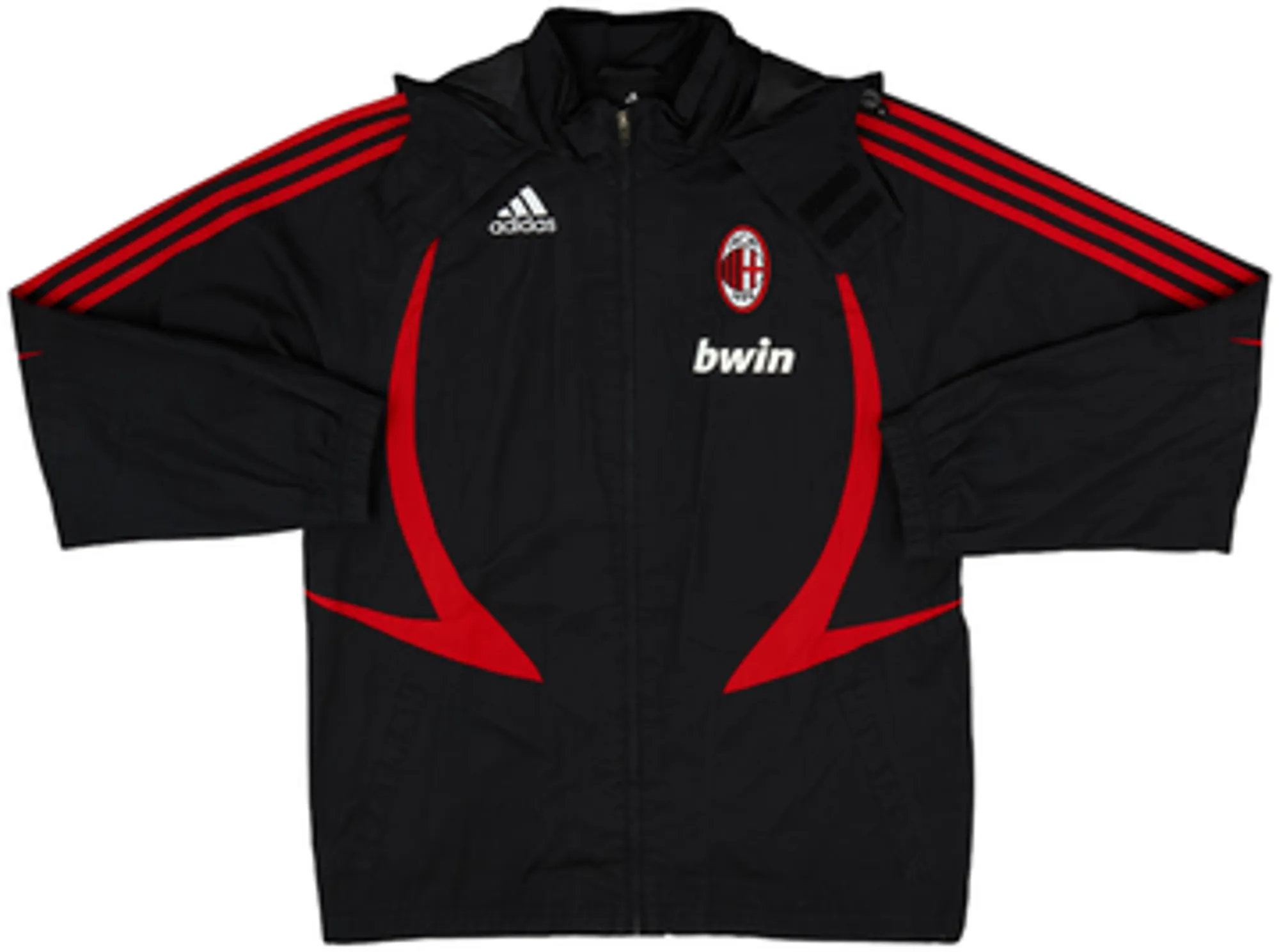2007-08 AC Milan adidas Hooded Rain Jacket - 6/10 - (S)