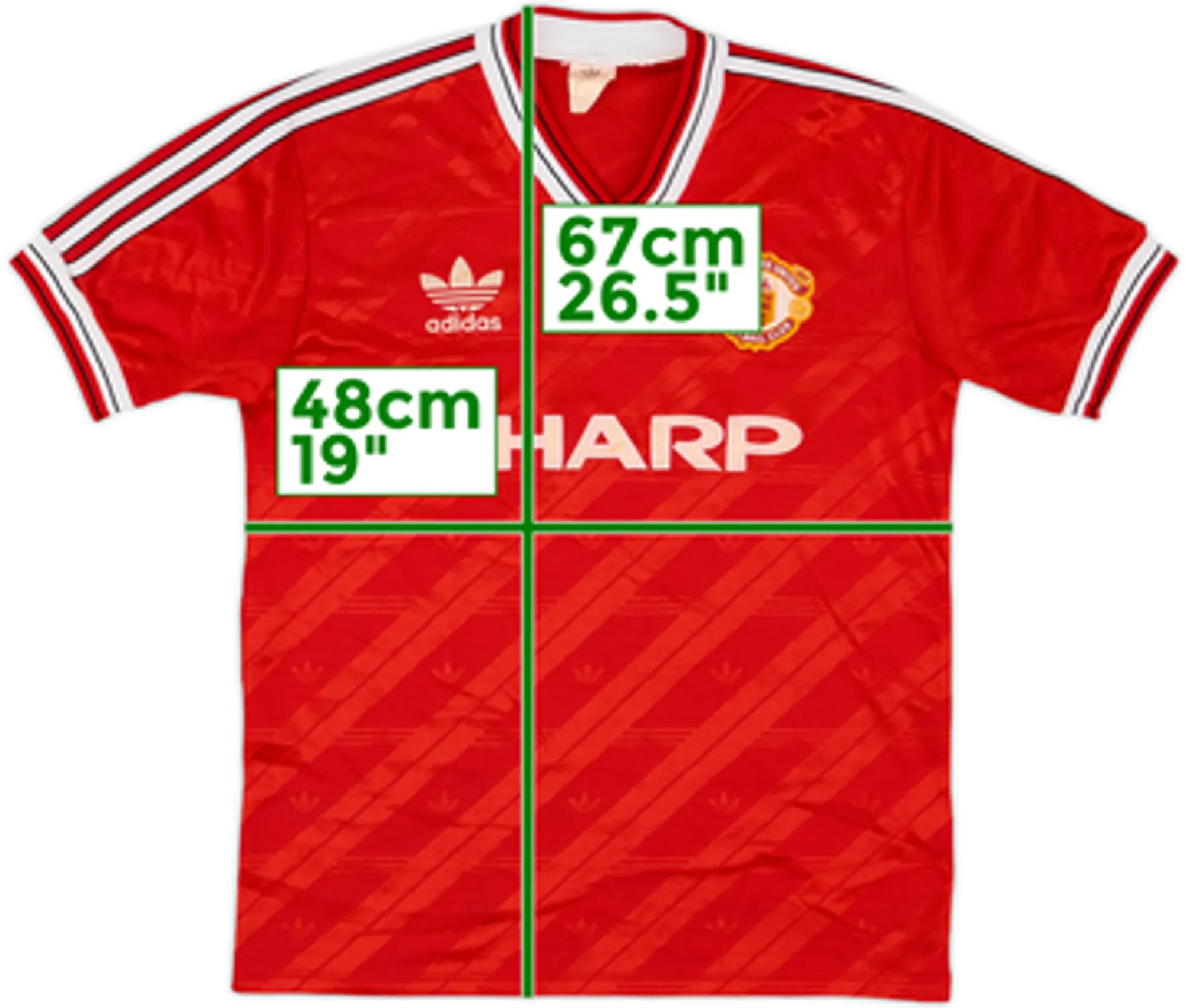 adidas Manchester United Mens SS Home Shirt 1986/88