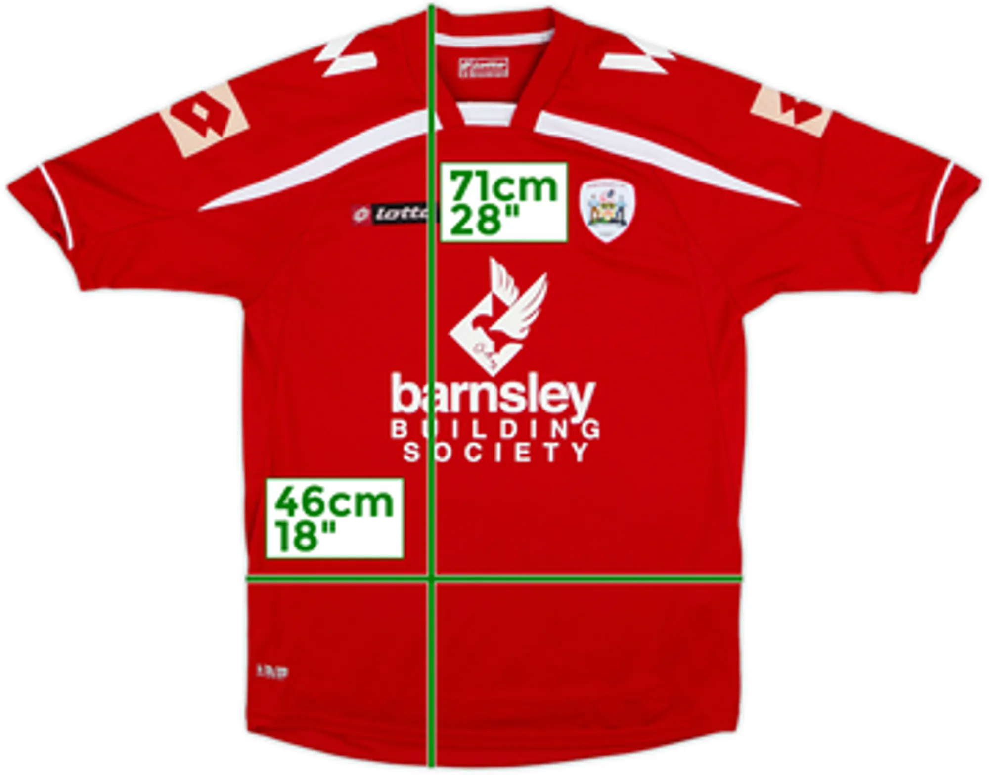 Lotto Barnsley Mens SS Home Shirt 2010/11
