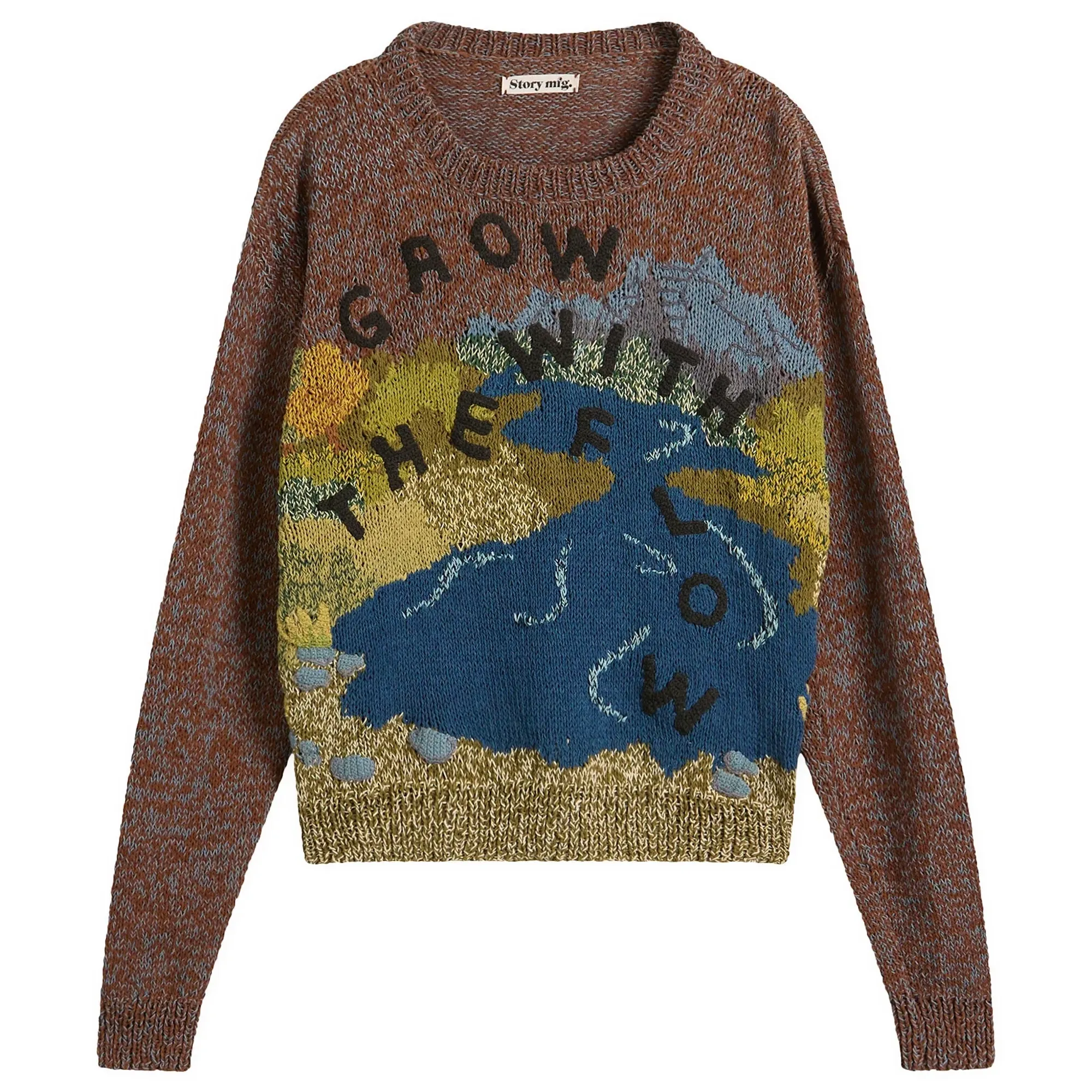 Story mfg. Women's Hand Knit Piper Jumper Brown