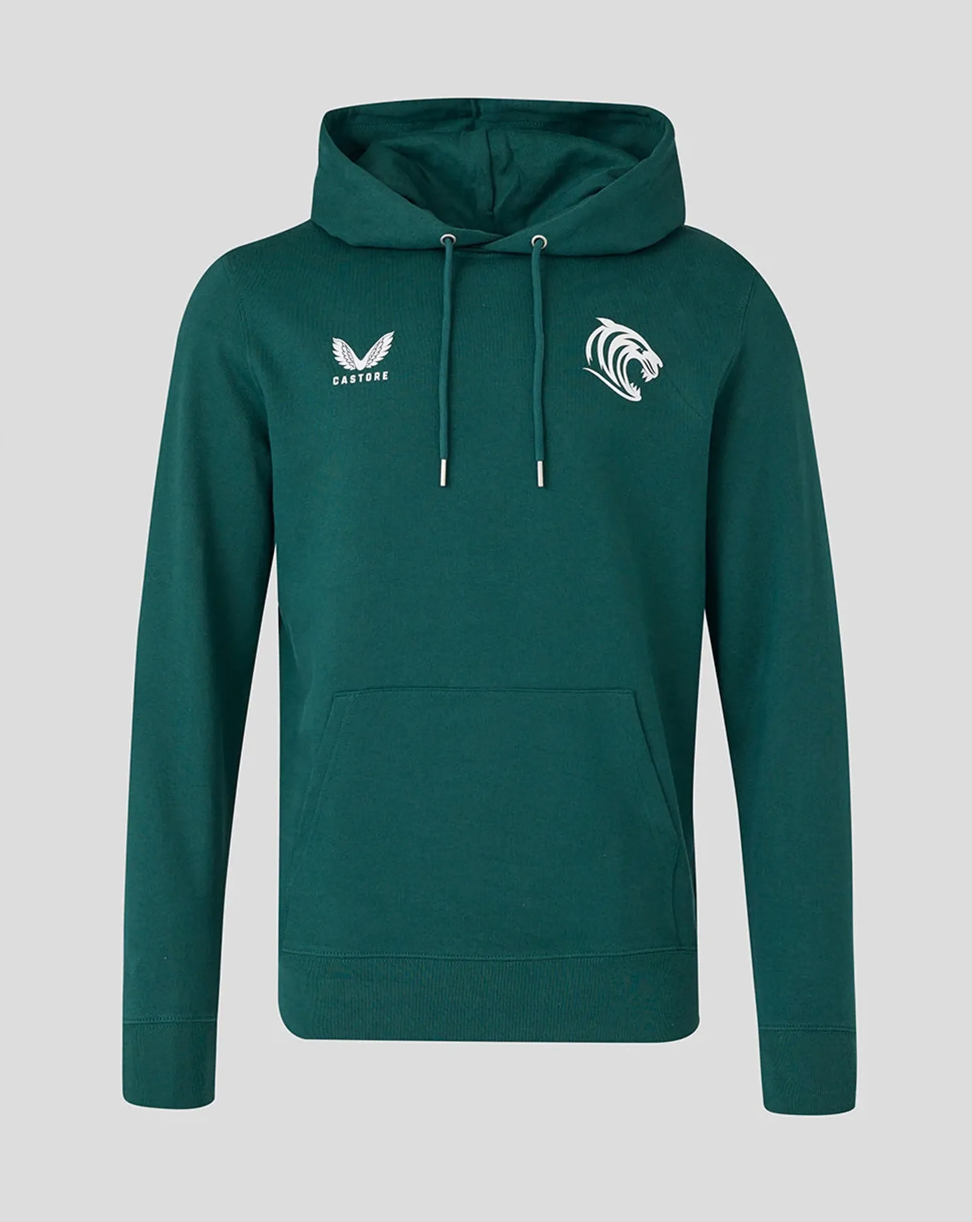 Castore Leicester Tigers Unisex 25/26 Travel Brushed Back Hoodie- Dark Green