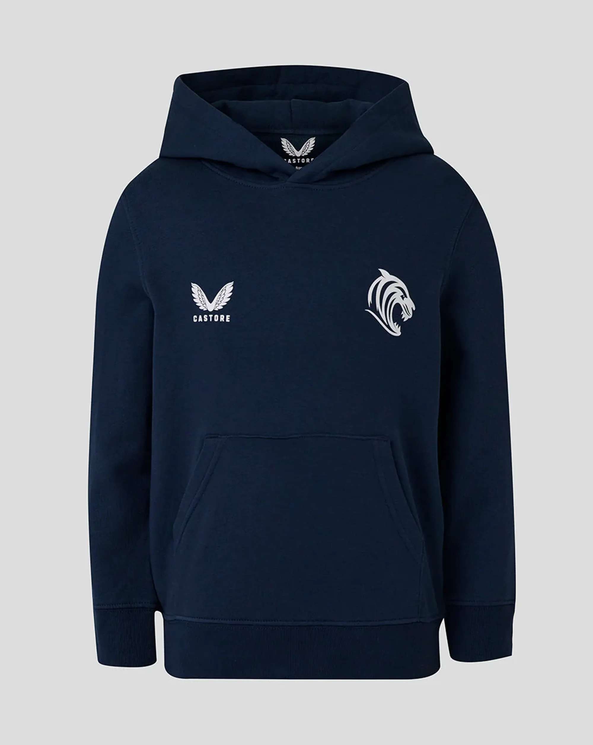 Castore Leicester Tigers Junior 25/26 Travel Brushed Back Hoodie - Navy
