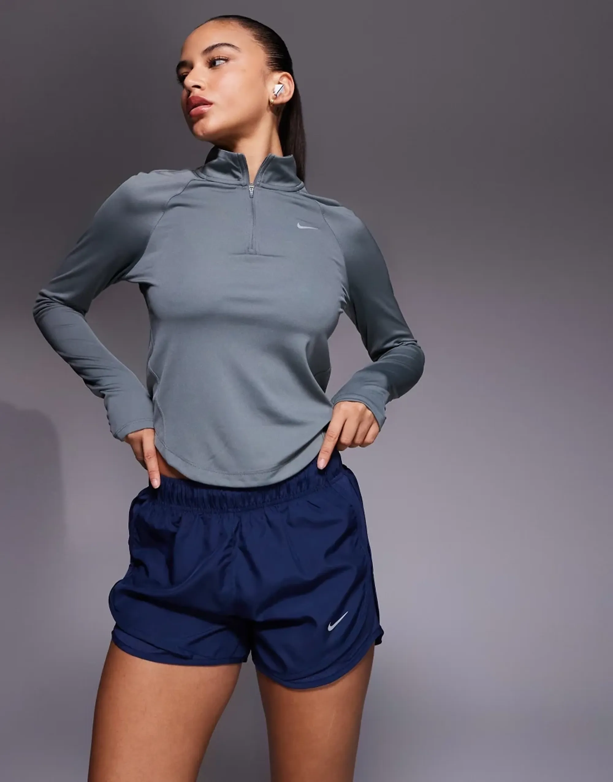 Nike Running Tempo Midrise 3 Inch Shorts In Navy