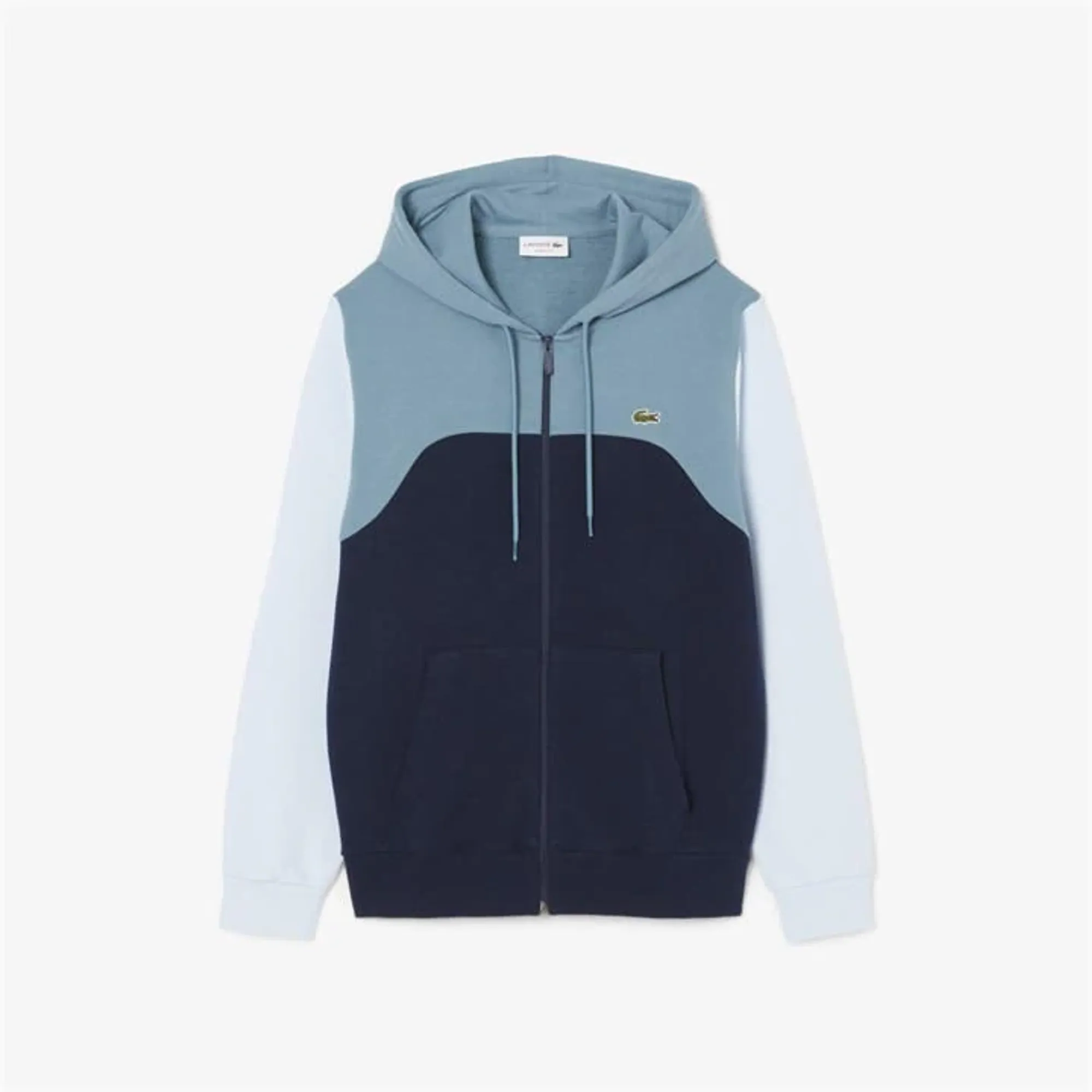 Lacoste Zipped Colour-Block Hoodie - Navy Blue / Blue / Light Blue