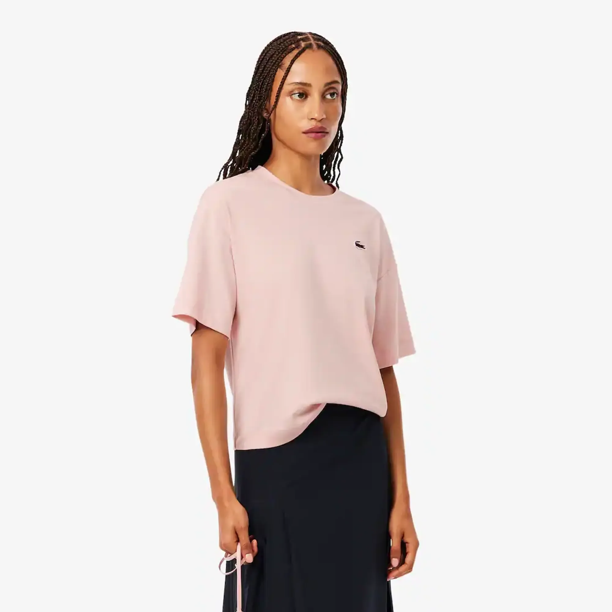 Lacoste Relaxed Fit Landscape Crocodile T-shirt - Light Pink