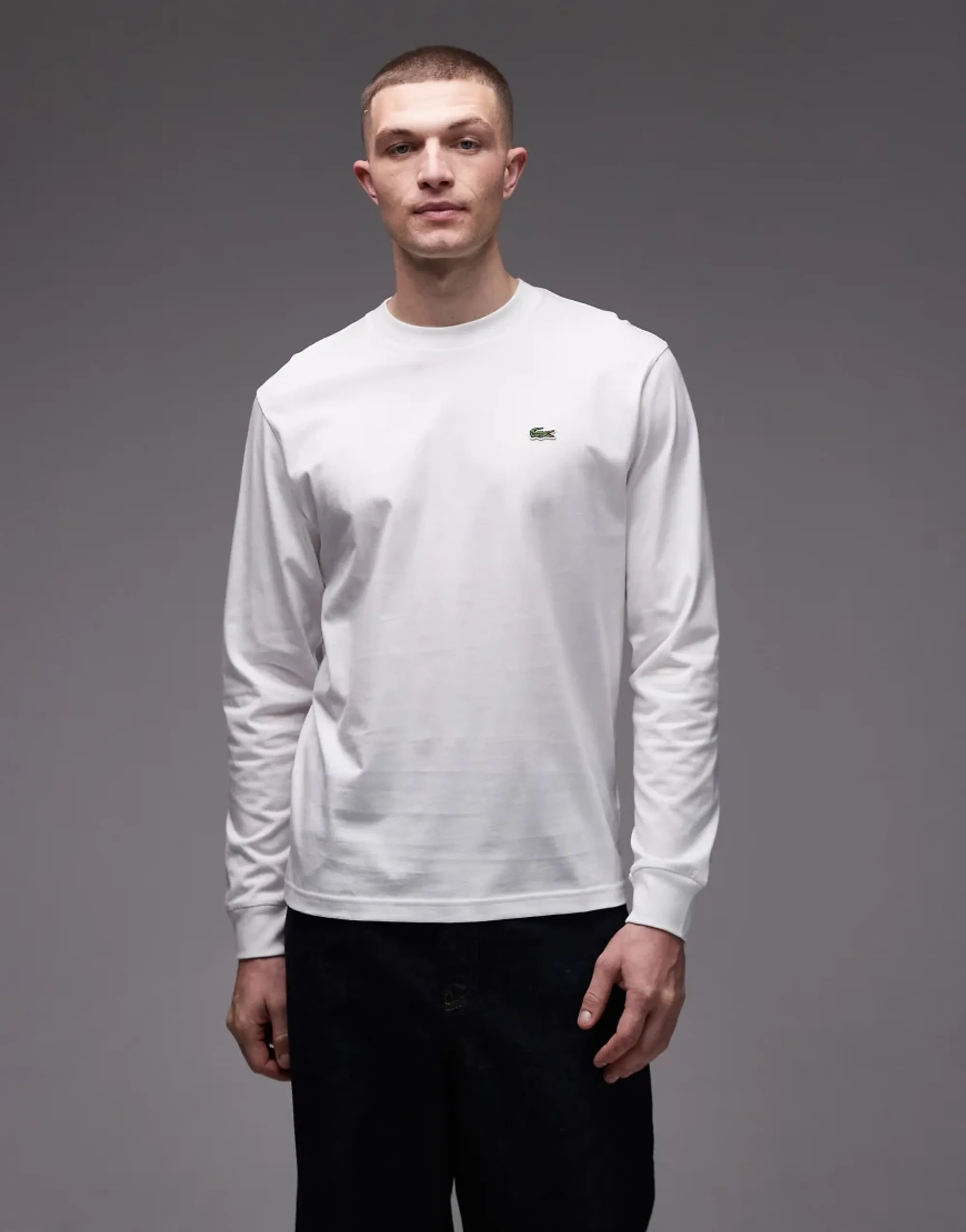 Lacoste Long Sleeved Cotton T-shirt - White